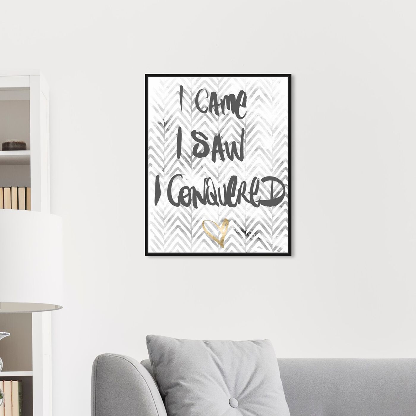 Hanging view of Veni Vidi Vinci I featuring typography and quotes and motivational quotes and sayings art.