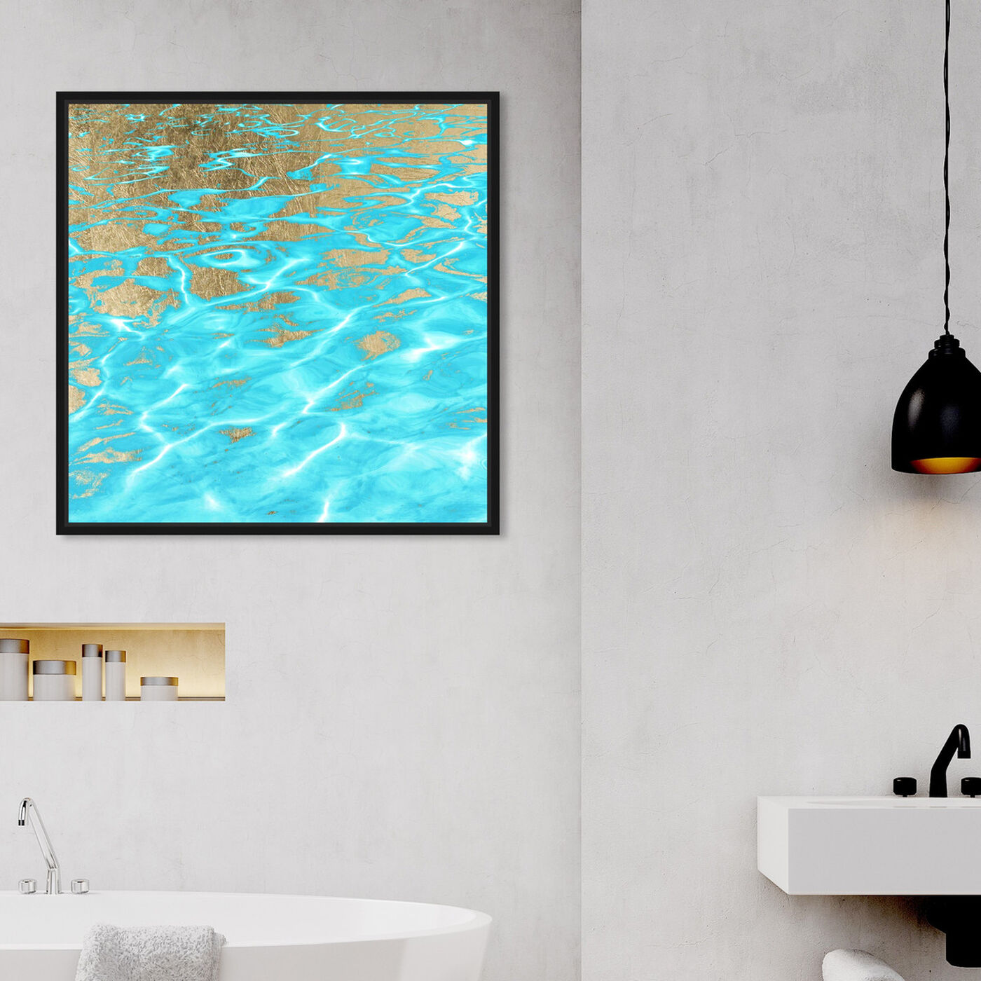 Hanging view of Pristine Waters featuring abstract and textures art.