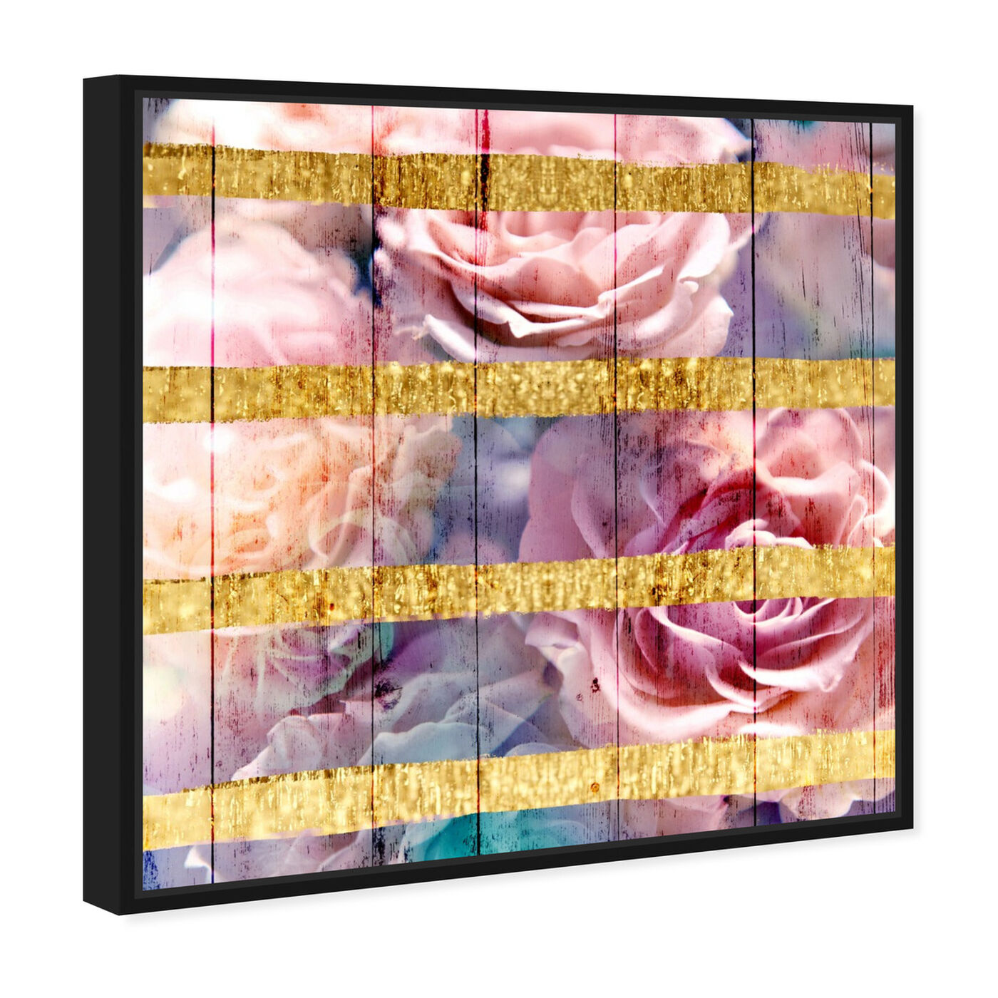 Angled view of Golden Bloom featuring floral and botanical and florals art.