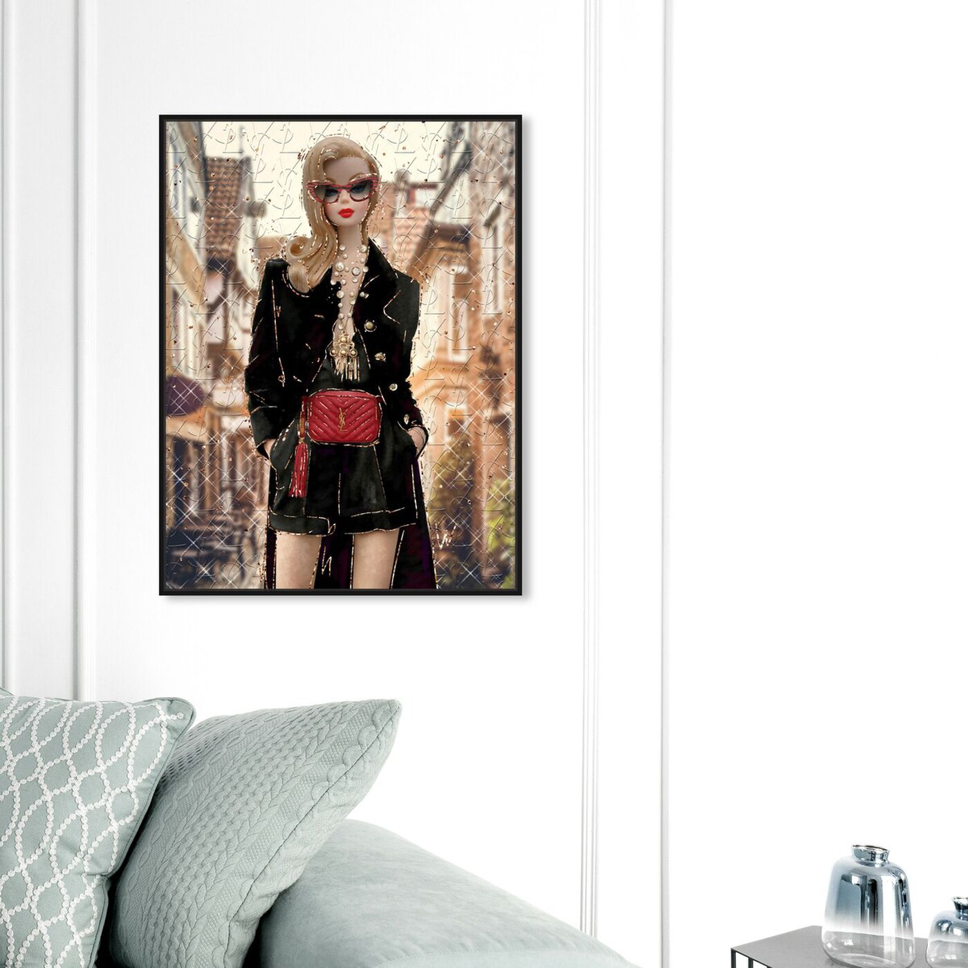 Hanging view of Out For A Stroll featuring fashion and glam and dolls art.