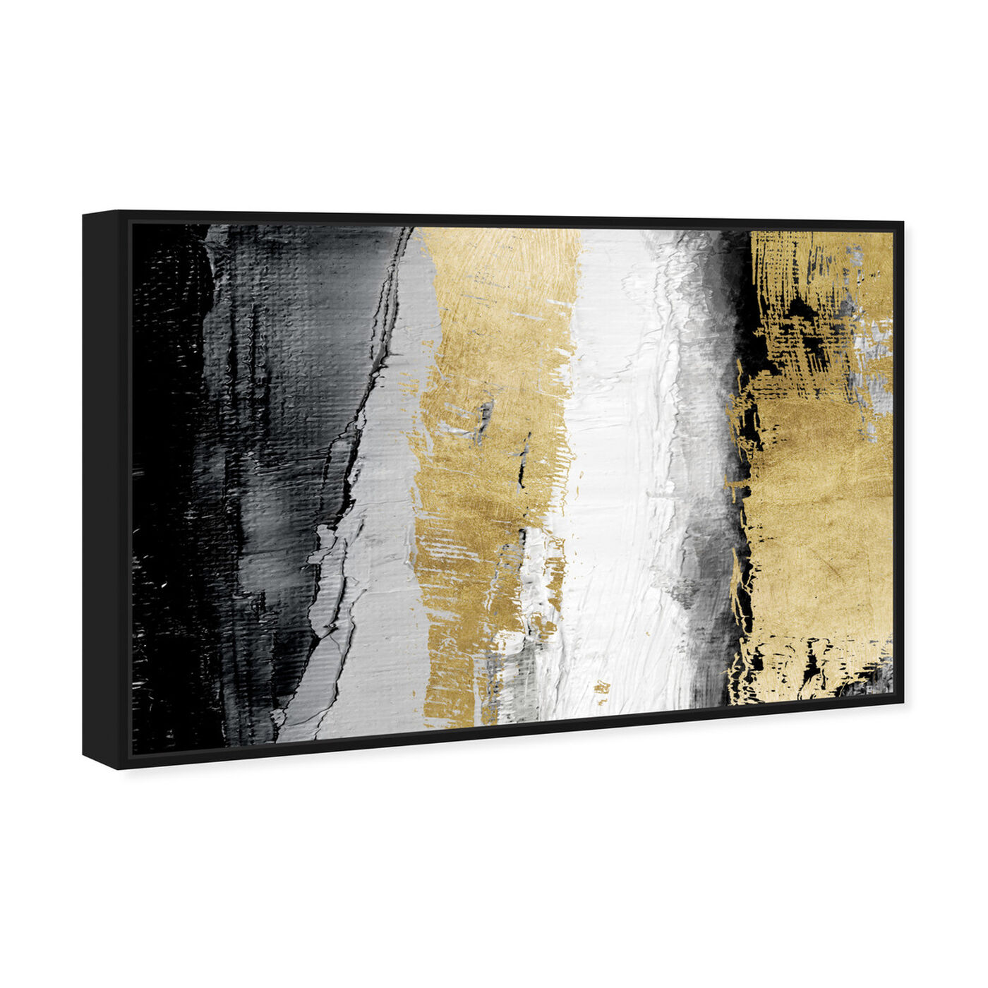 Angled view of Envision and Elevate Gold featuring abstract and paint art.