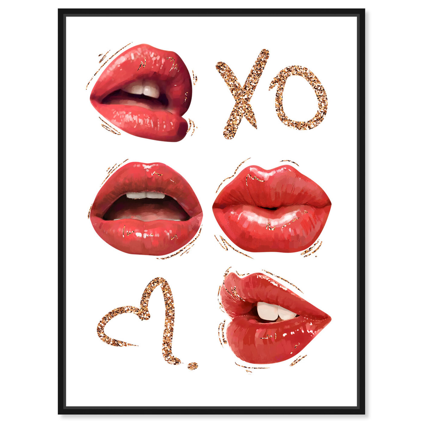 Front view of XO Lipgloss Kiss featuring fashion and glam and lips art.