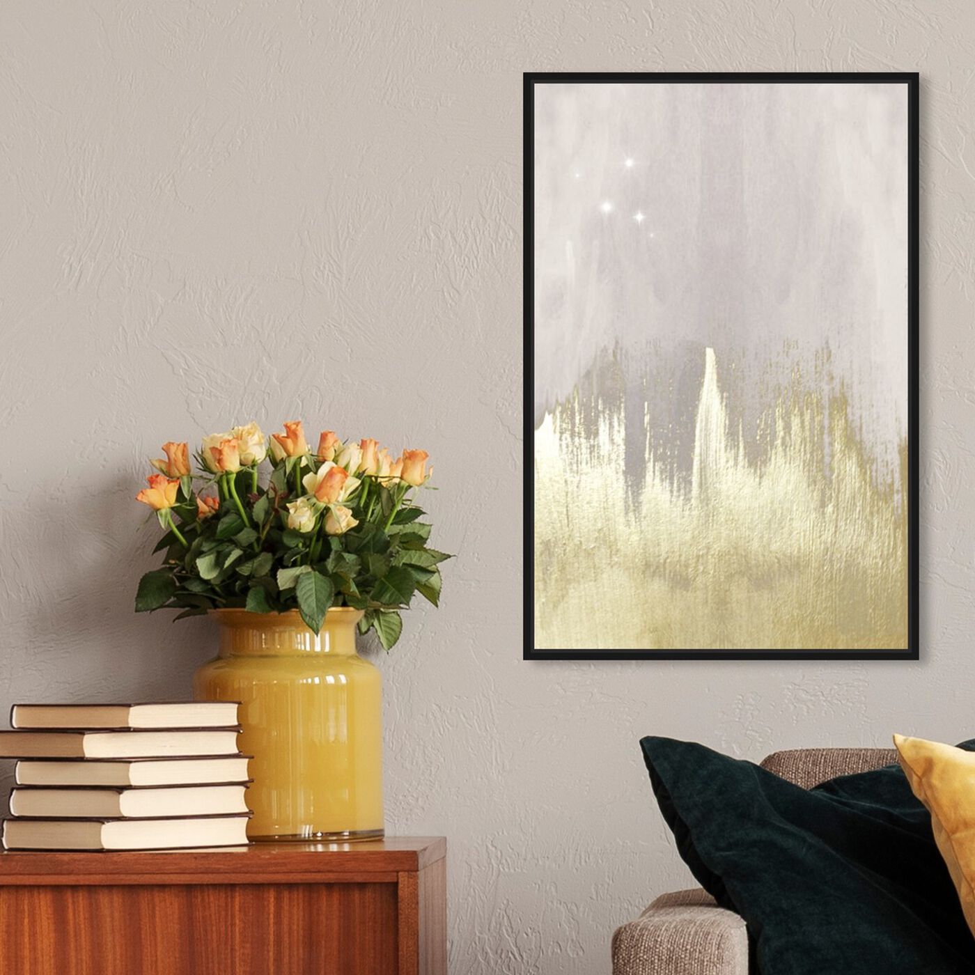 Hanging view of Offwhite Starry Night featuring abstract and paint art.
