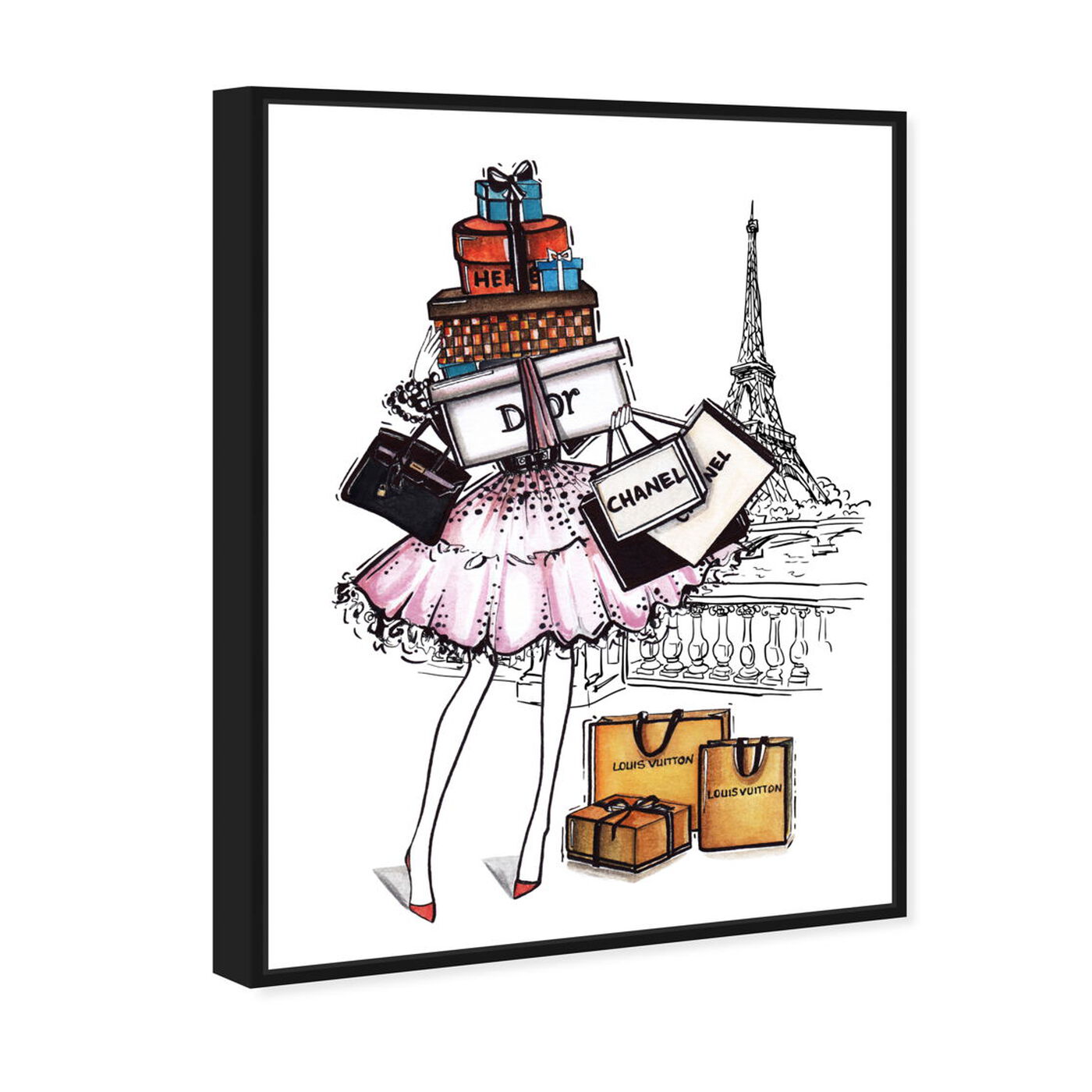 Angled view of Doll Memories - Shopping Paris Time II featuring fashion and glam and lifestyle art.