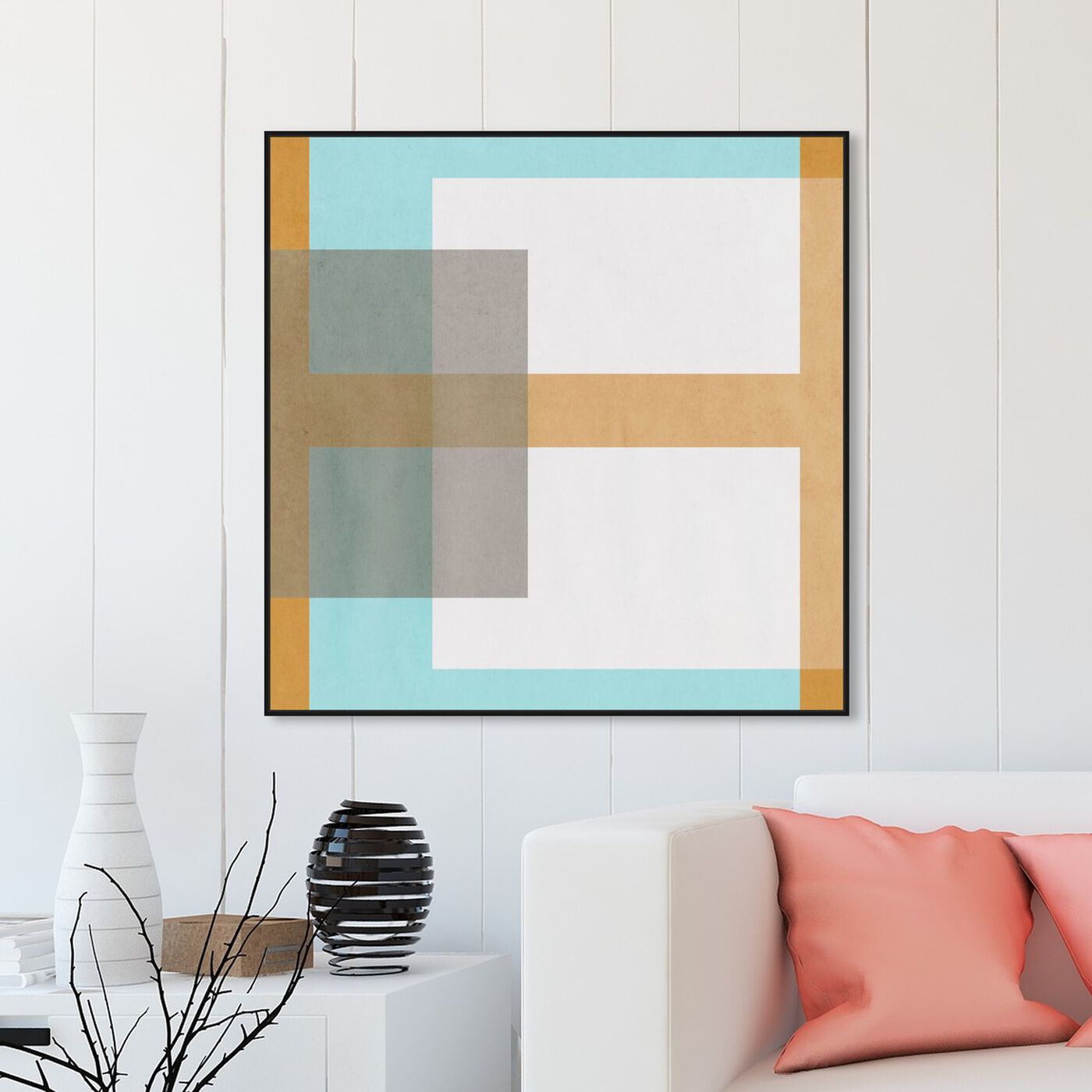 Hanging view of Cortado de Verano featuring abstract and geometric art.