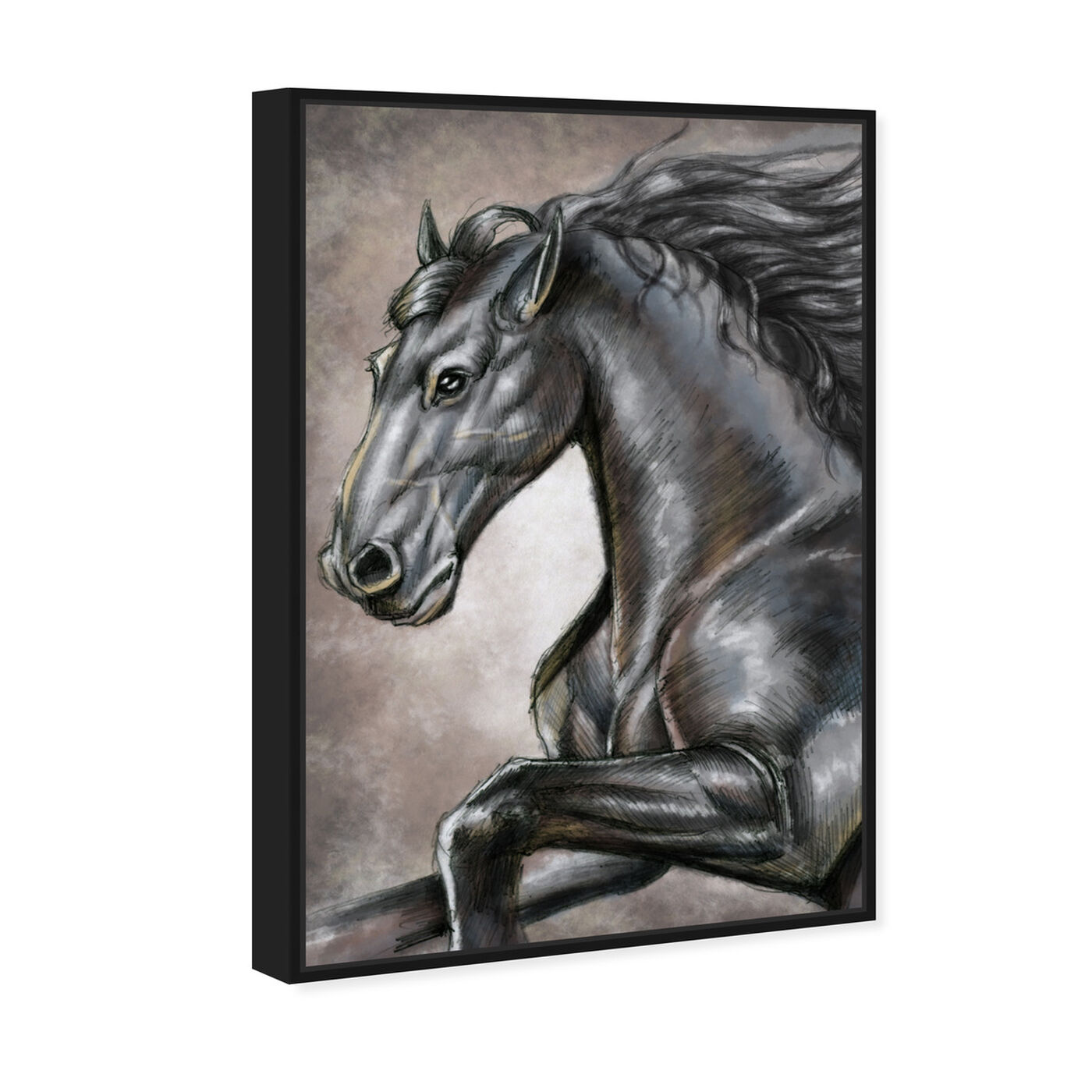 Angled view of Gray Horse featuring animals and farm animals art.