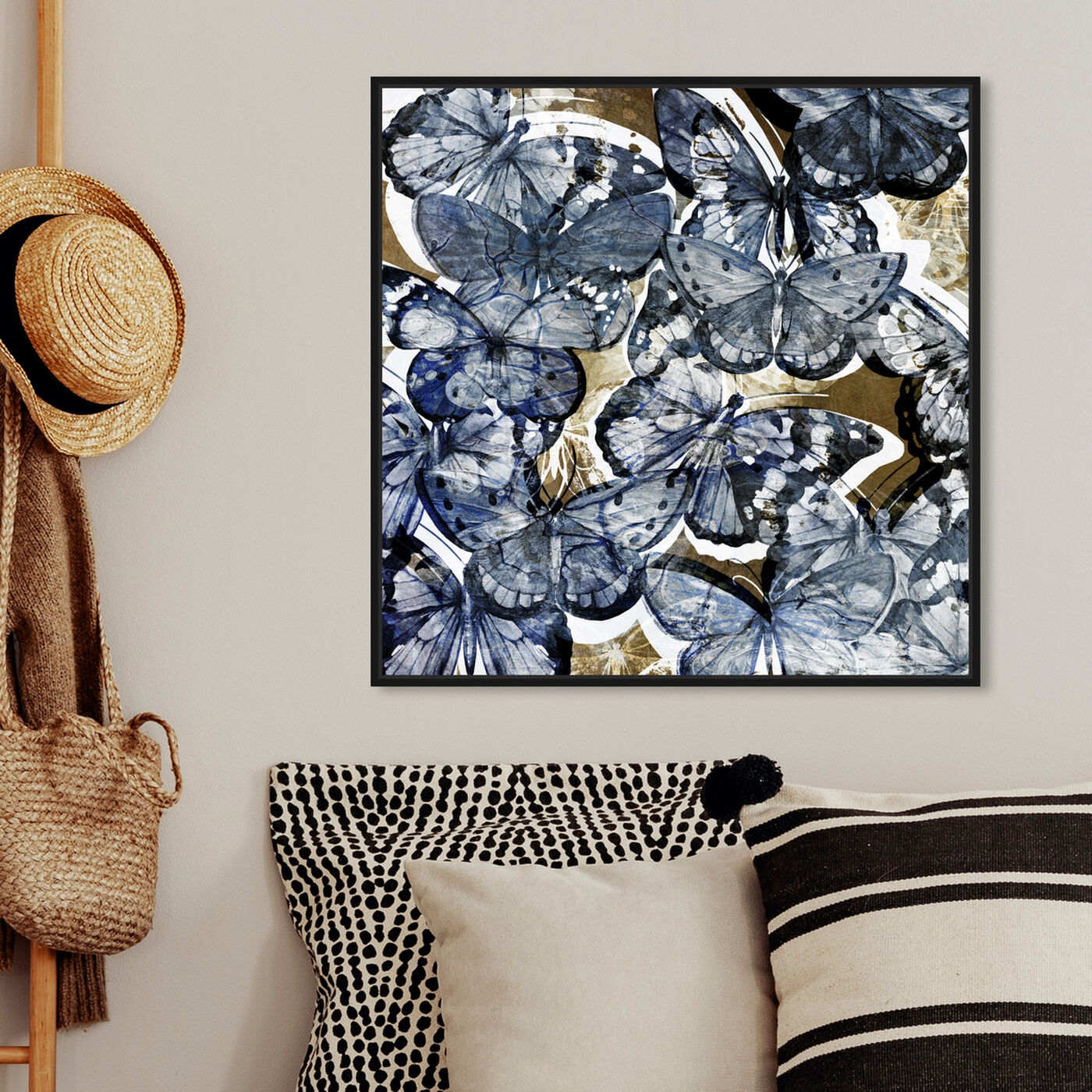 Hanging view of Butterfly Lovers Blue featuring animals and insects art.