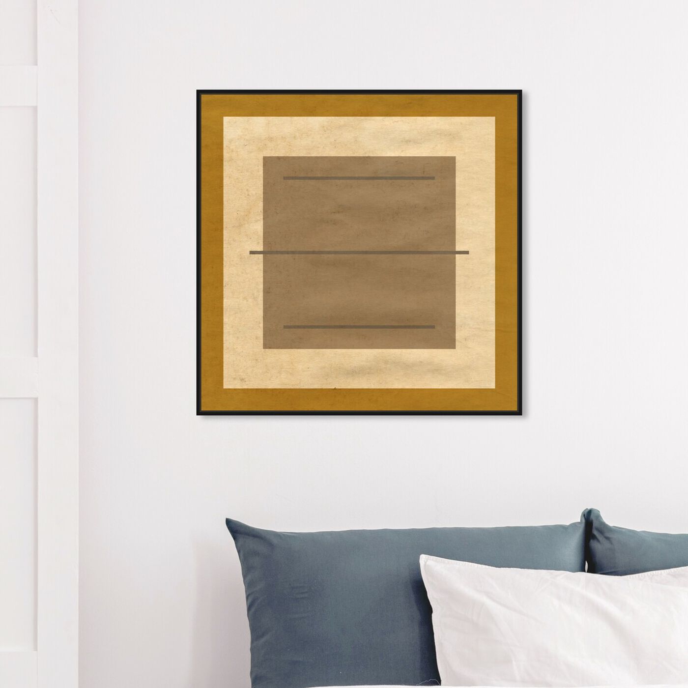 Hanging view of Amarillo Alberto - Signature Collection featuring abstract and geometric art.