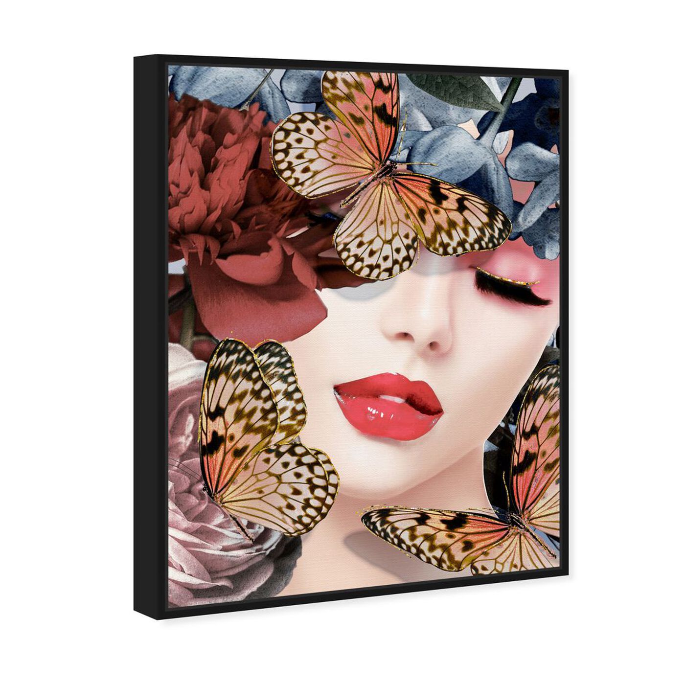 Angled view of Monarch in the Meadow featuring fashion and glam and lips art.