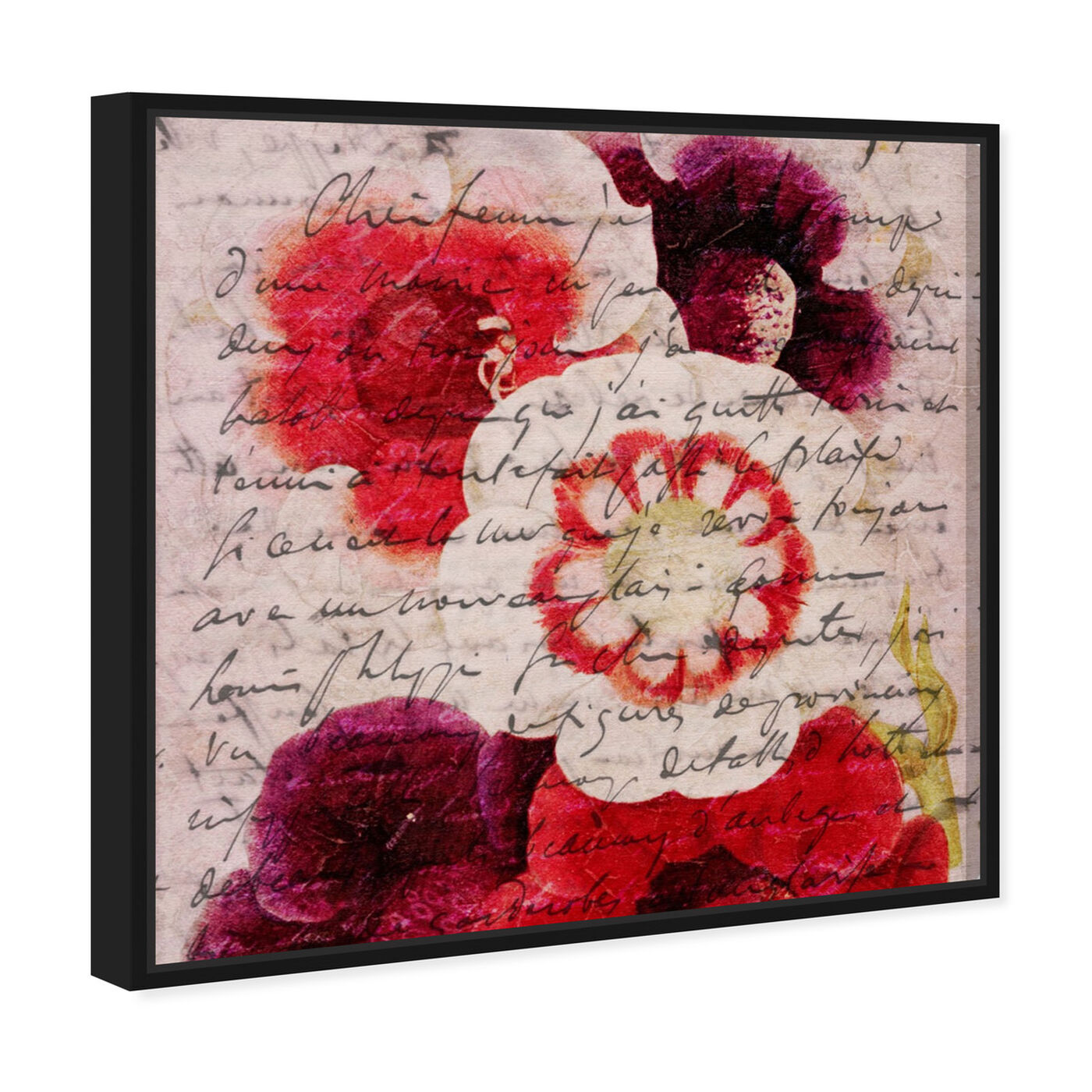 Angled view of Victor Hugo Love Declaration featuring floral and botanical and florals art.
