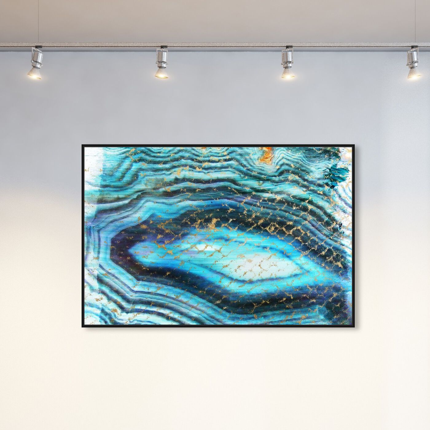 Hanging view of Sea of Turquoise featuring abstract and crystals art.