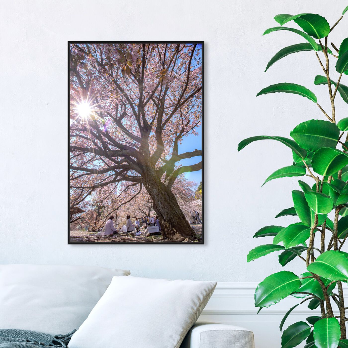 Hanging view of Curro Cardenal - Blush Cherries II featuring floral and botanical and trees art.