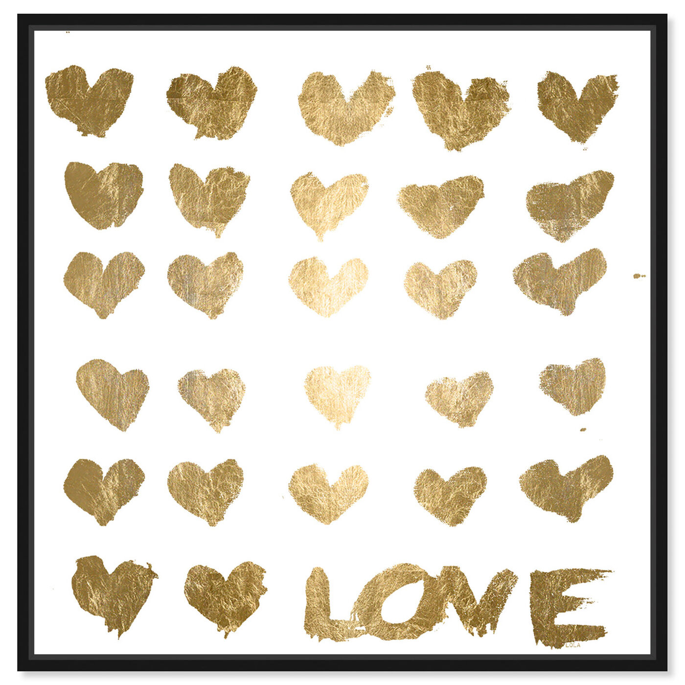 Front view of In The Papers Gold Gold Foil featuring fashion and glam and hearts art.