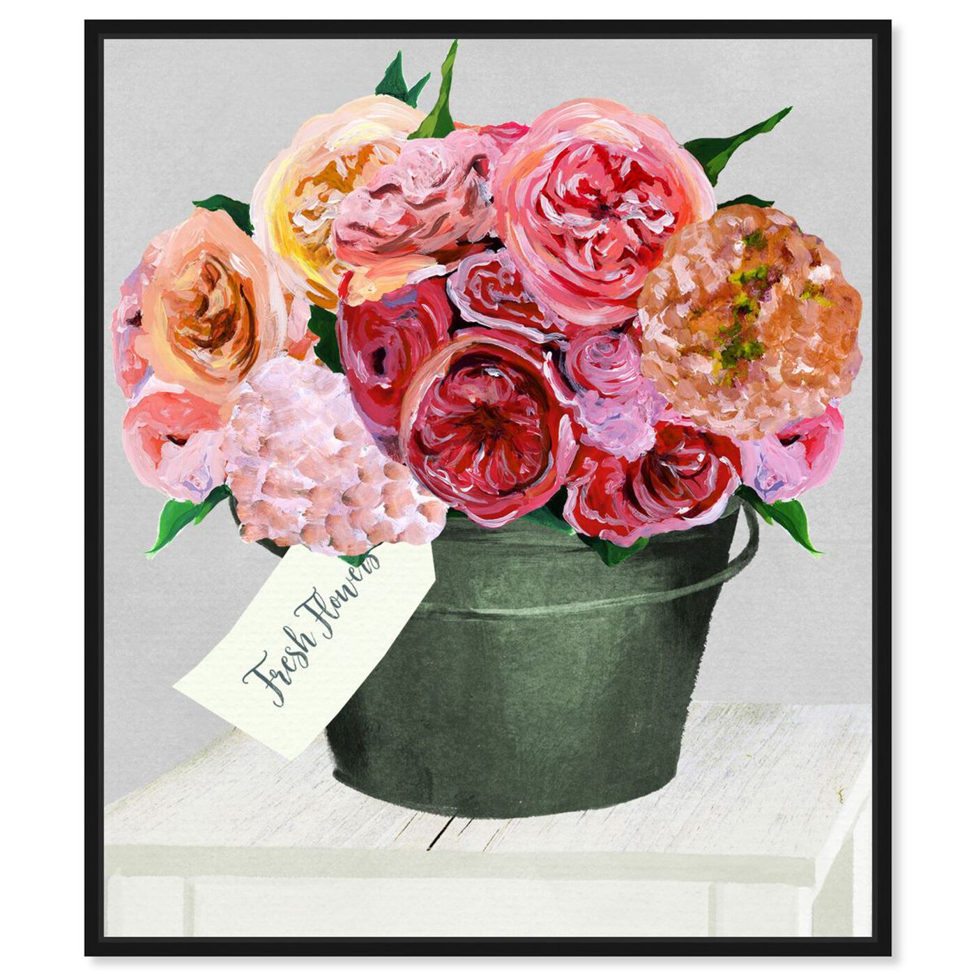 Front view of Bucket Full of Buttercups featuring floral and botanical and florals art.
