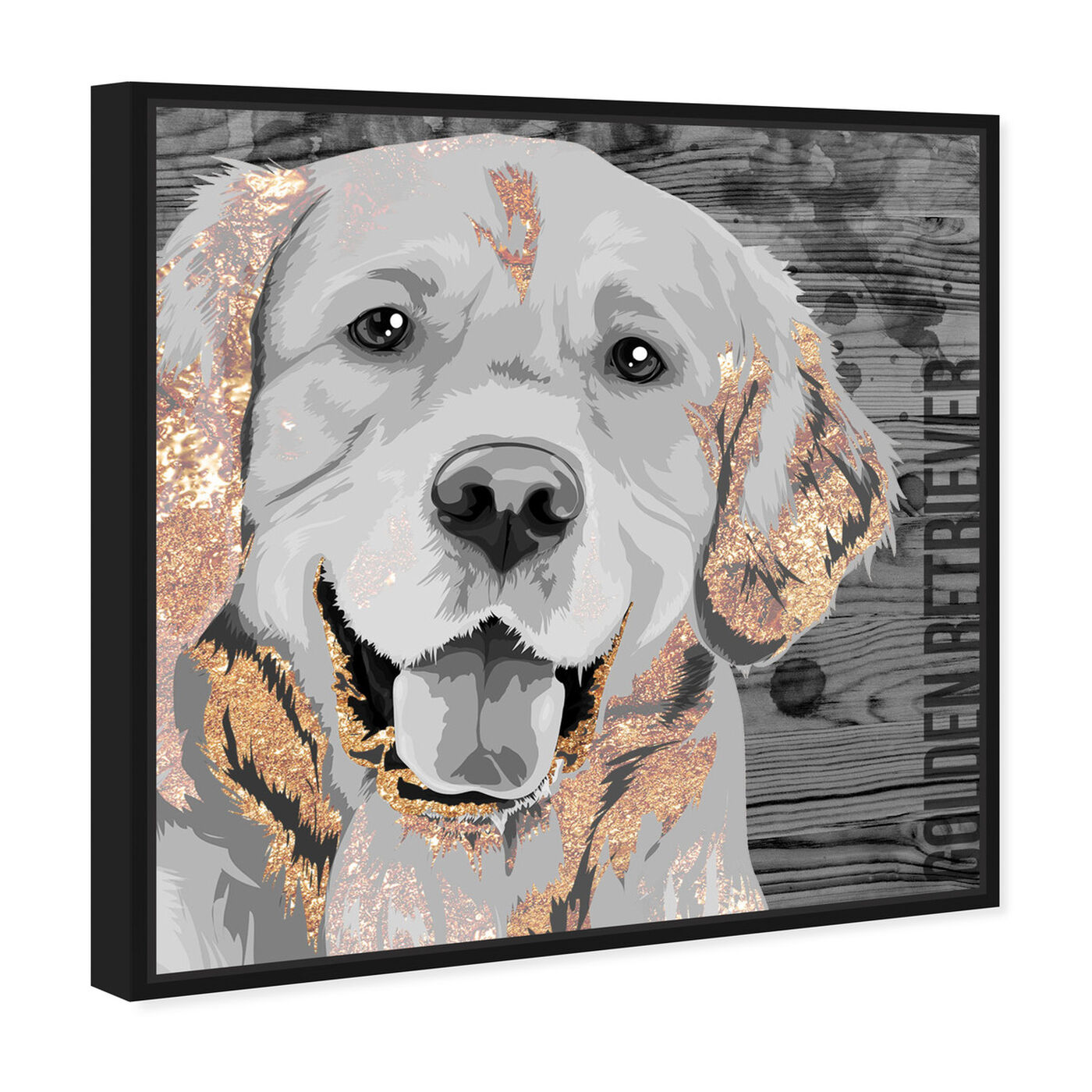 Angled view of Love Golden Retriever featuring animals and dogs and puppies art.