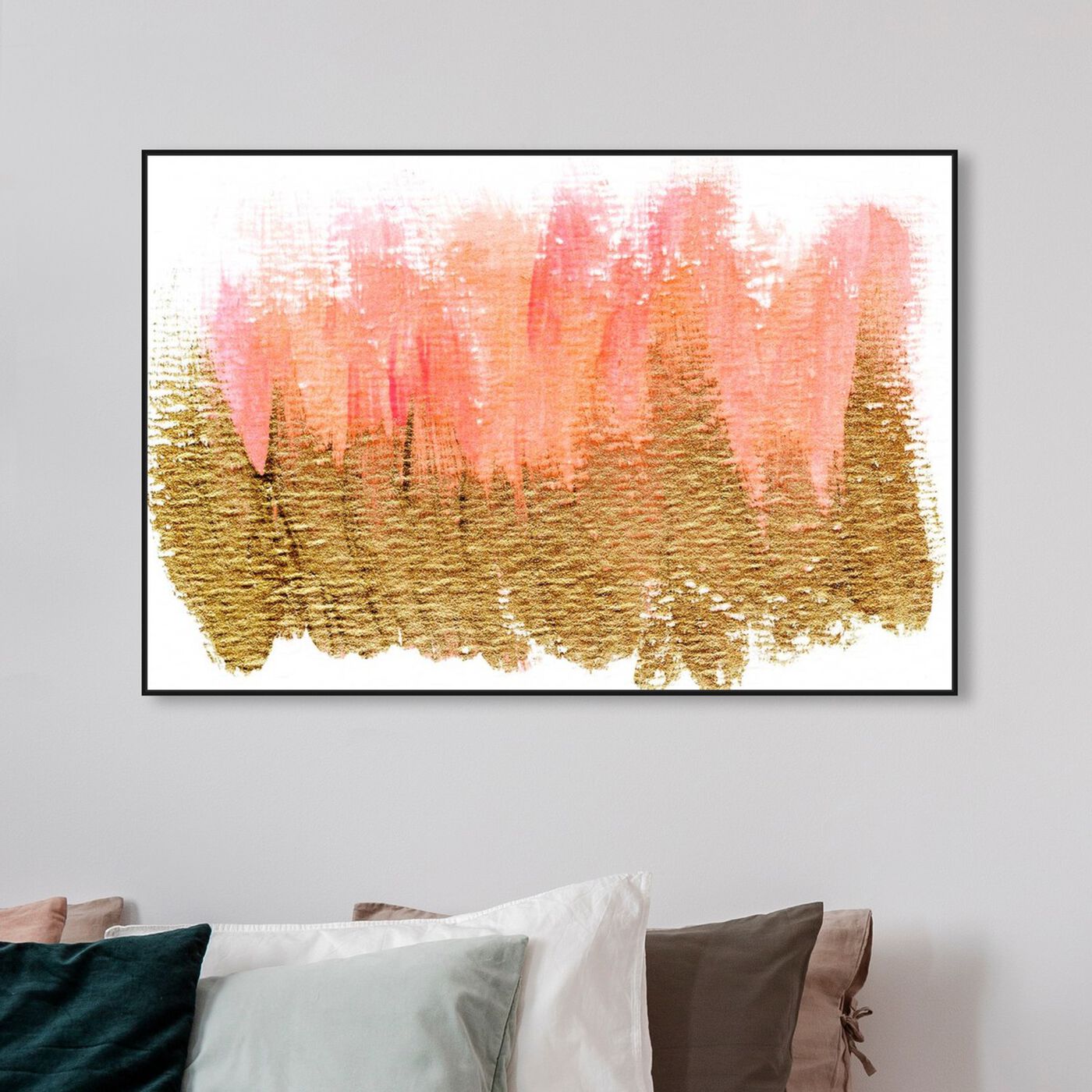 Hanging view of Pastel Gold Charm I featuring abstract and paint art.