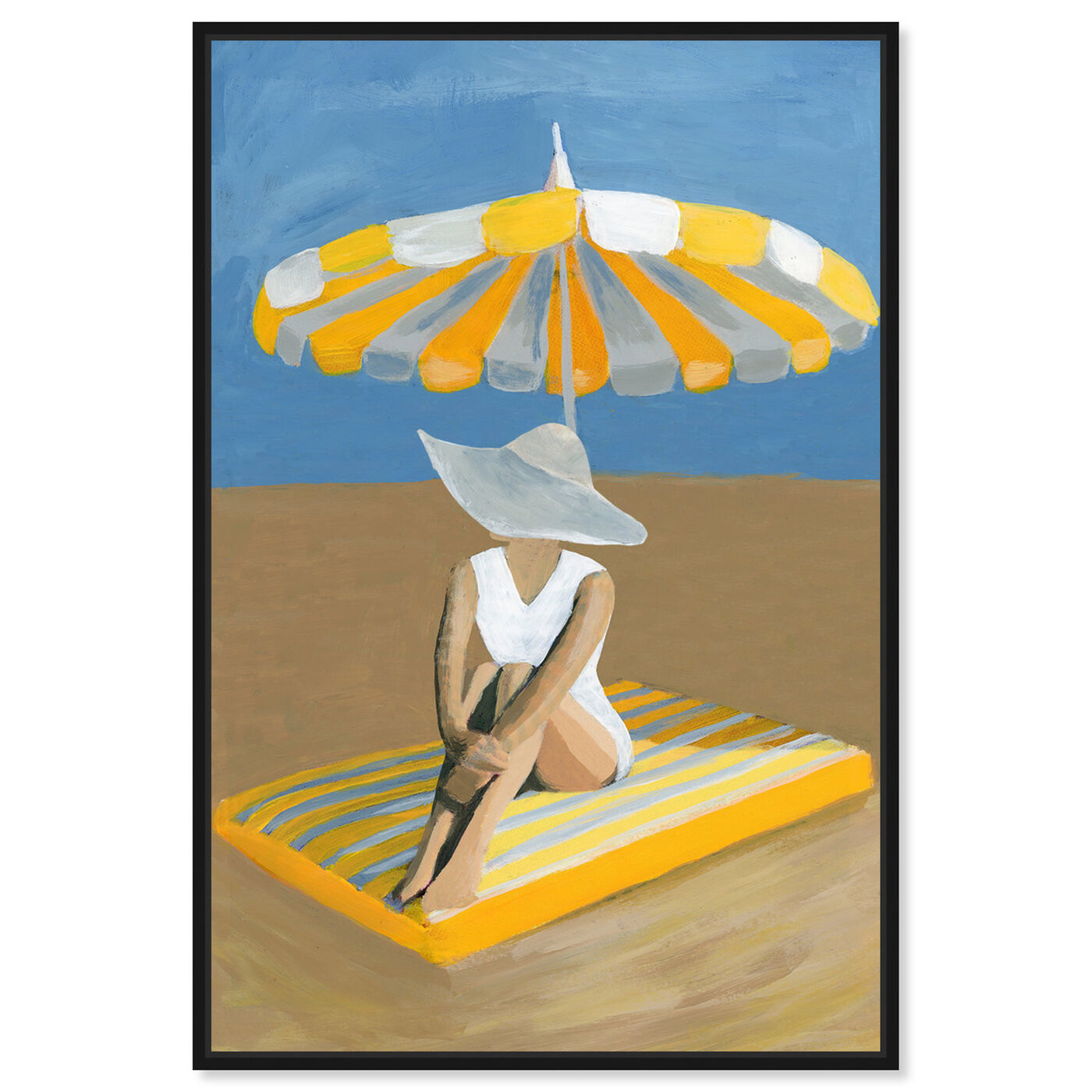 Front view of Yellow Umbrella featuring fashion and glam and swimsuit art.