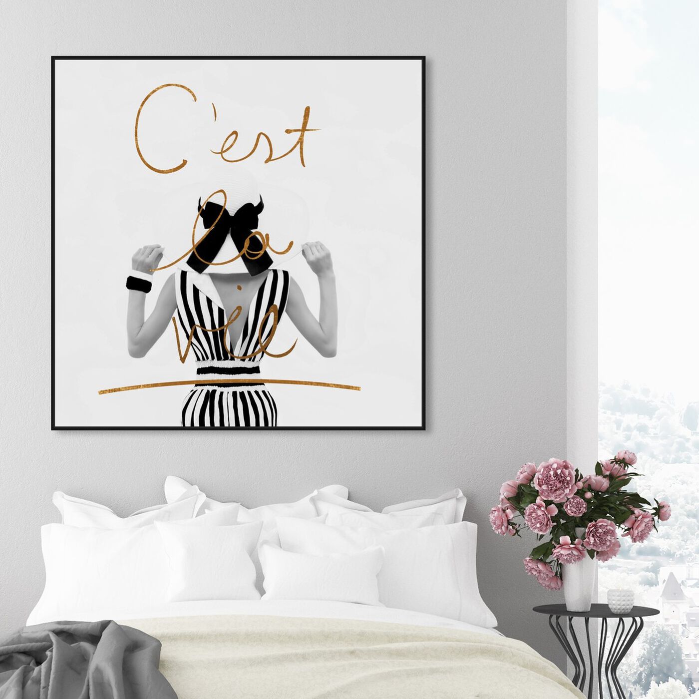 Hanging view of Cest La Vie featuring typography and quotes and quotes and sayings art.