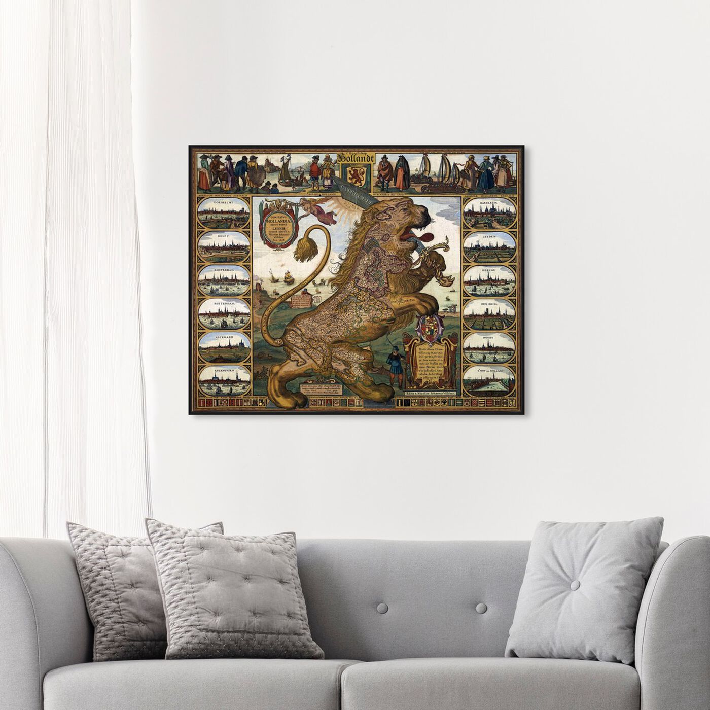 Hanging view of Leo Hollandicus 17th featuring astronomy and space and zodiac art.