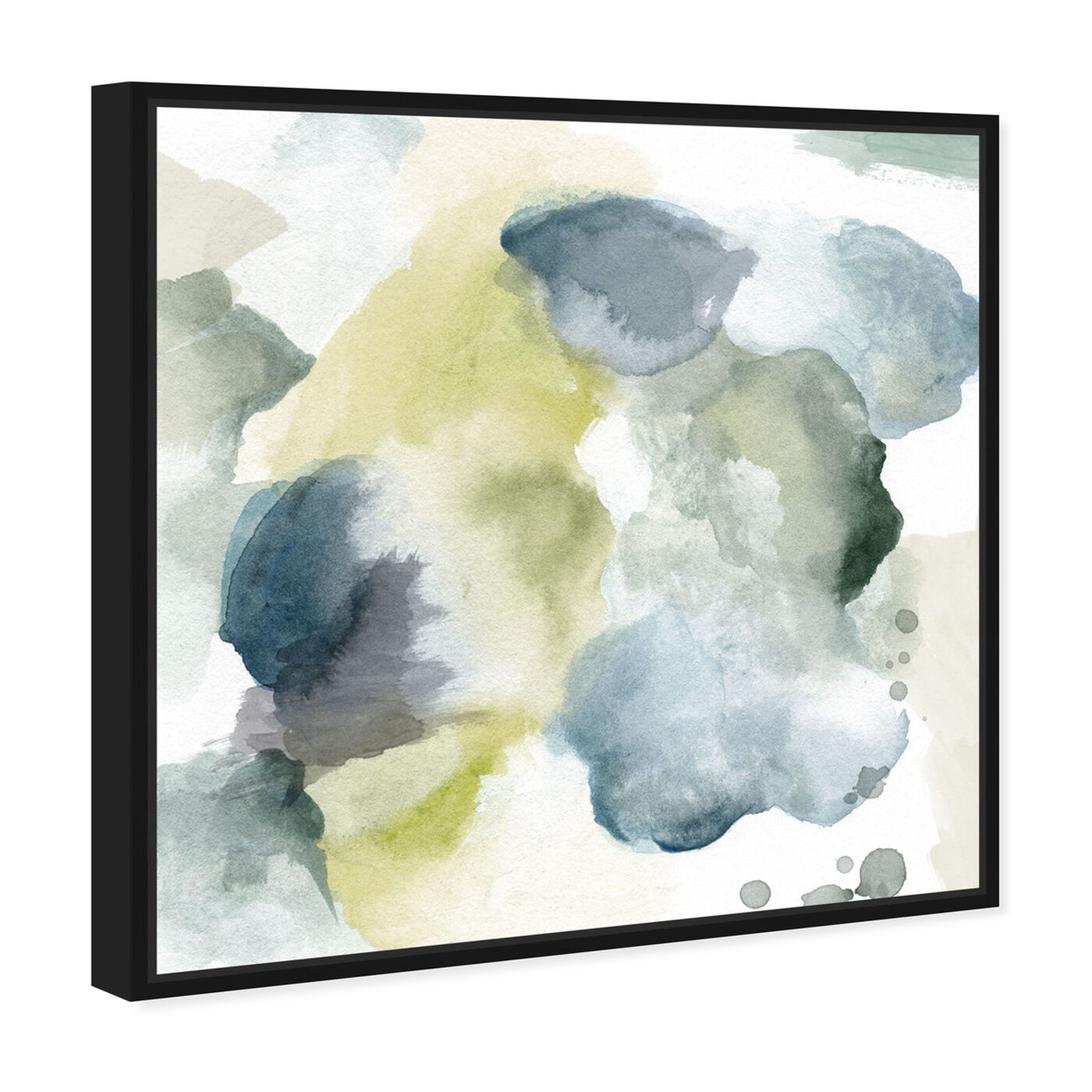 Angled view of Tempo featuring abstract and watercolor art.