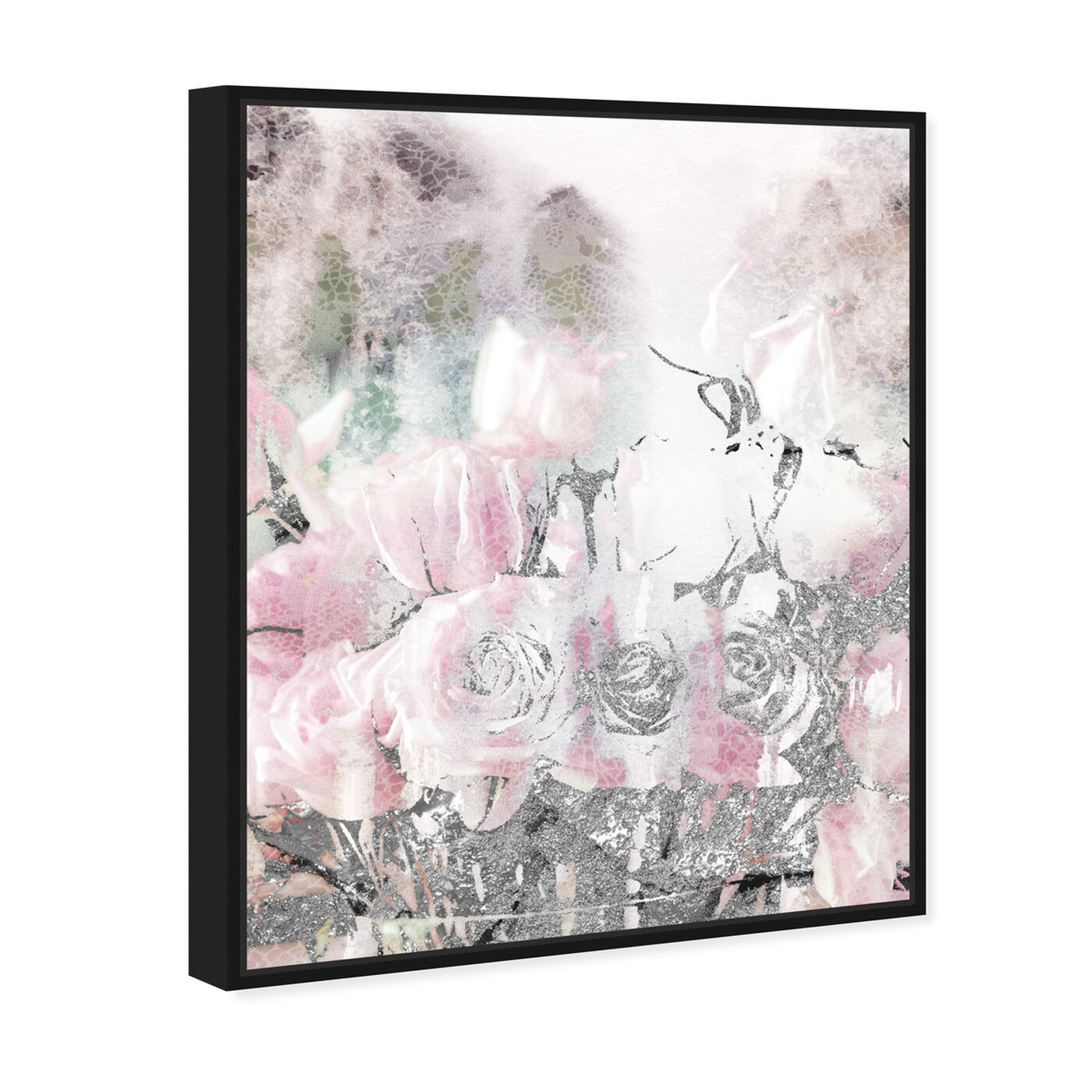 Angled view of Romance Lace and Roses featuring floral and botanical and florals art.