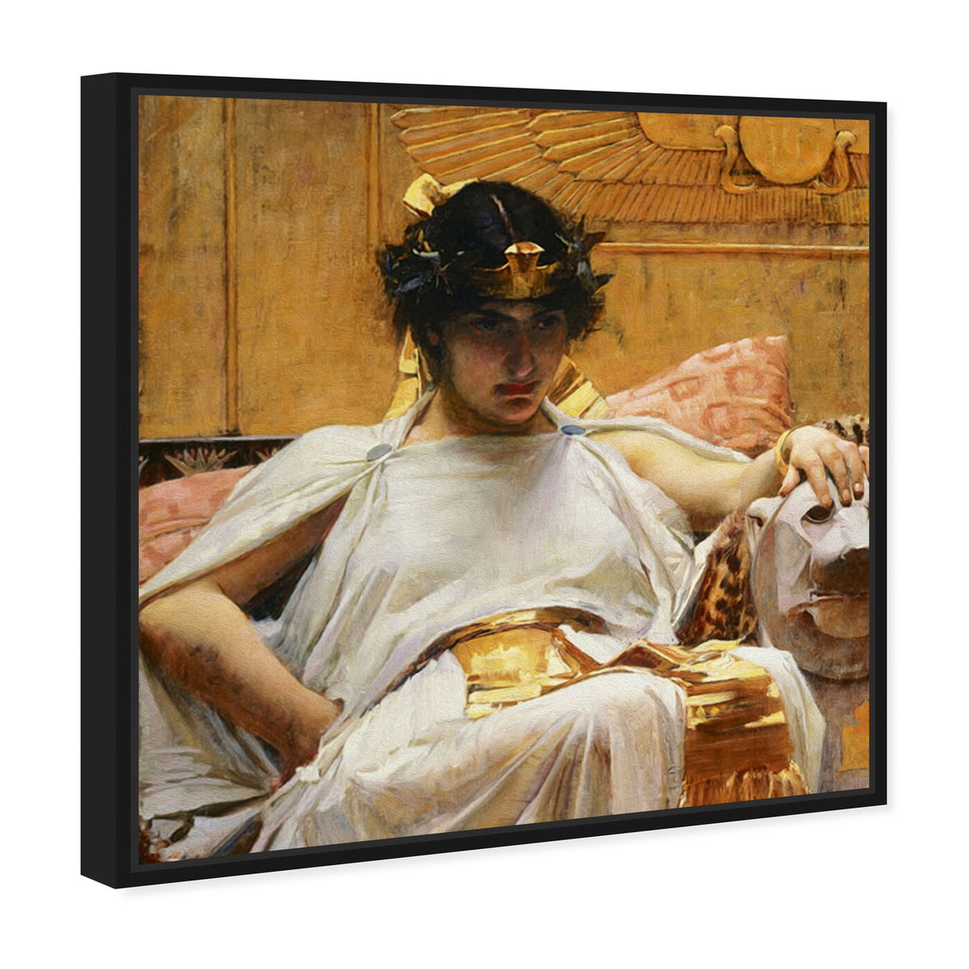 Angled view of Waterhouse - Cleopatra 1888 featuring classic and figurative and classical figures art.