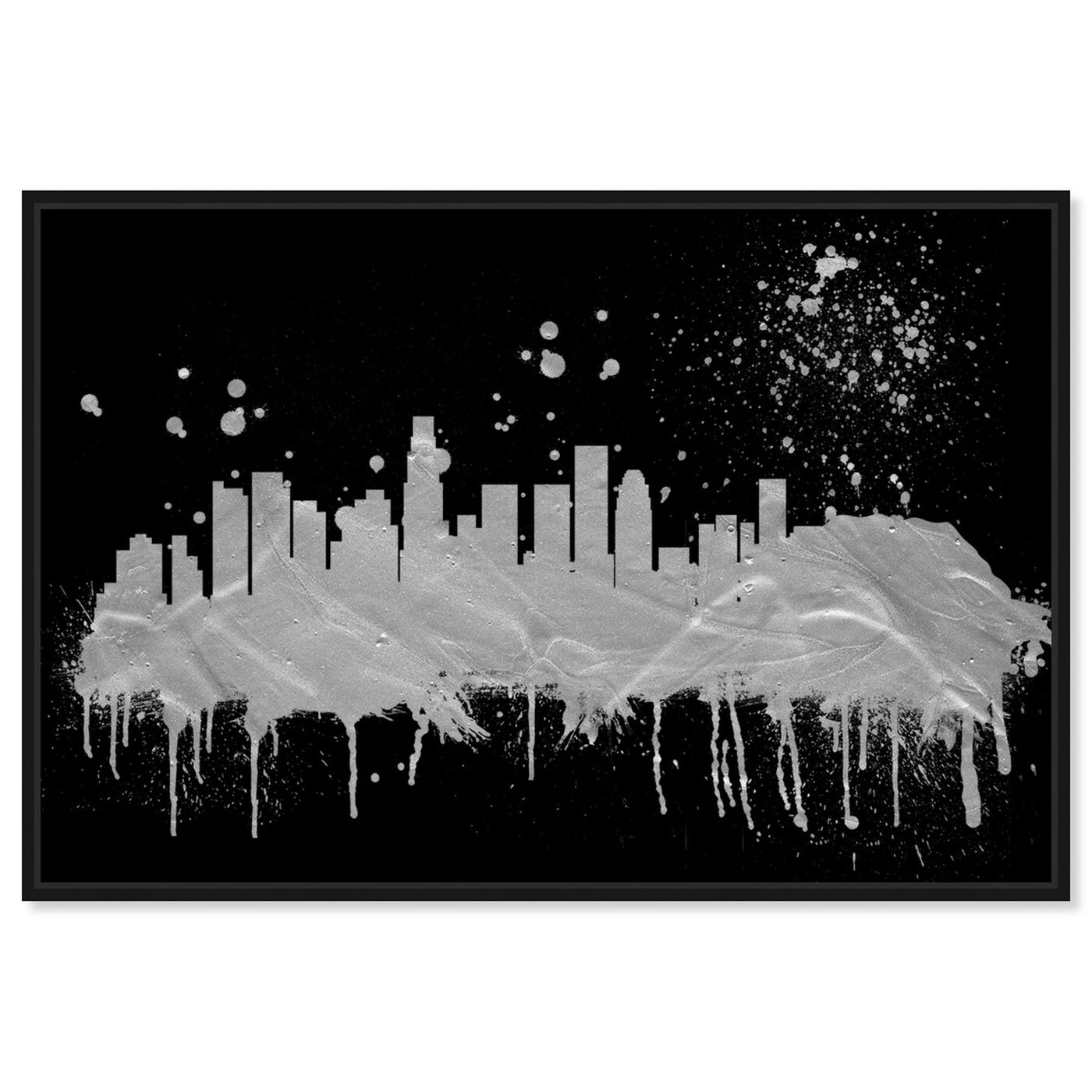 Front view of Los Angeles Skyline Silver featuring cities and skylines and united states cities art.