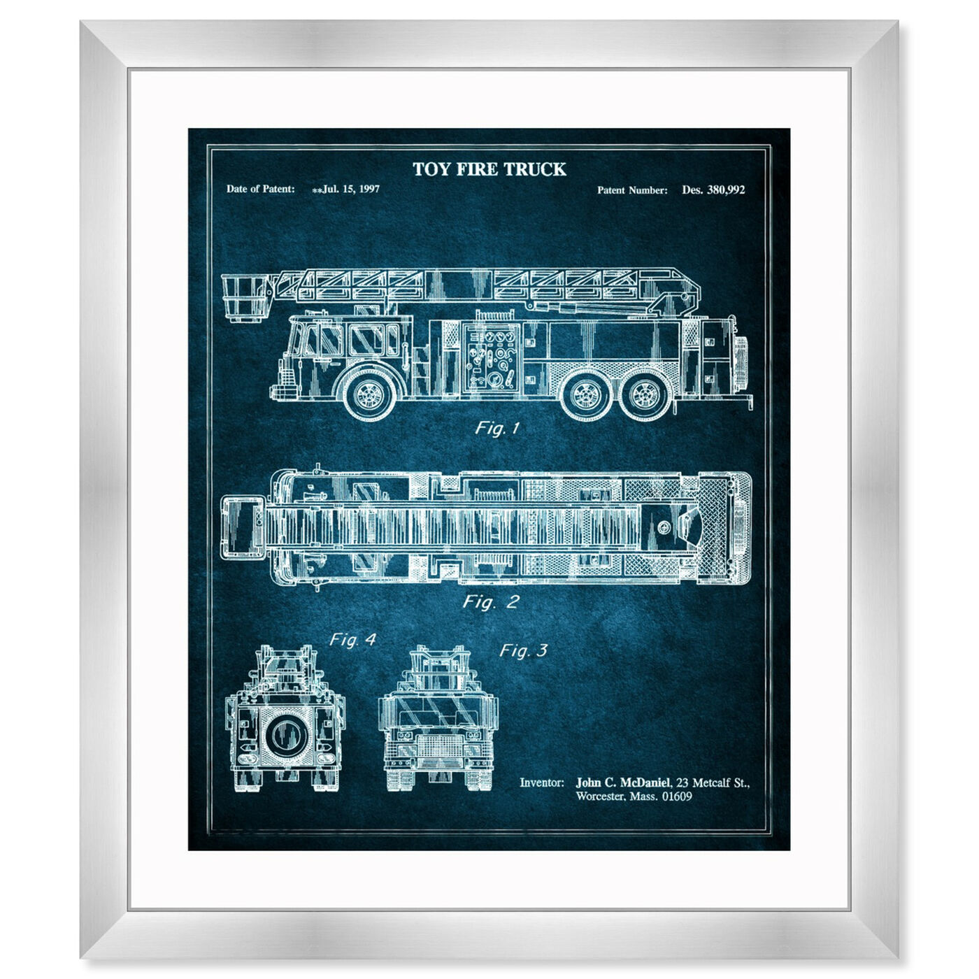 Front view of Toy Fire Truck 1997 - Blue featuring entertainment and hobbies and toys art.