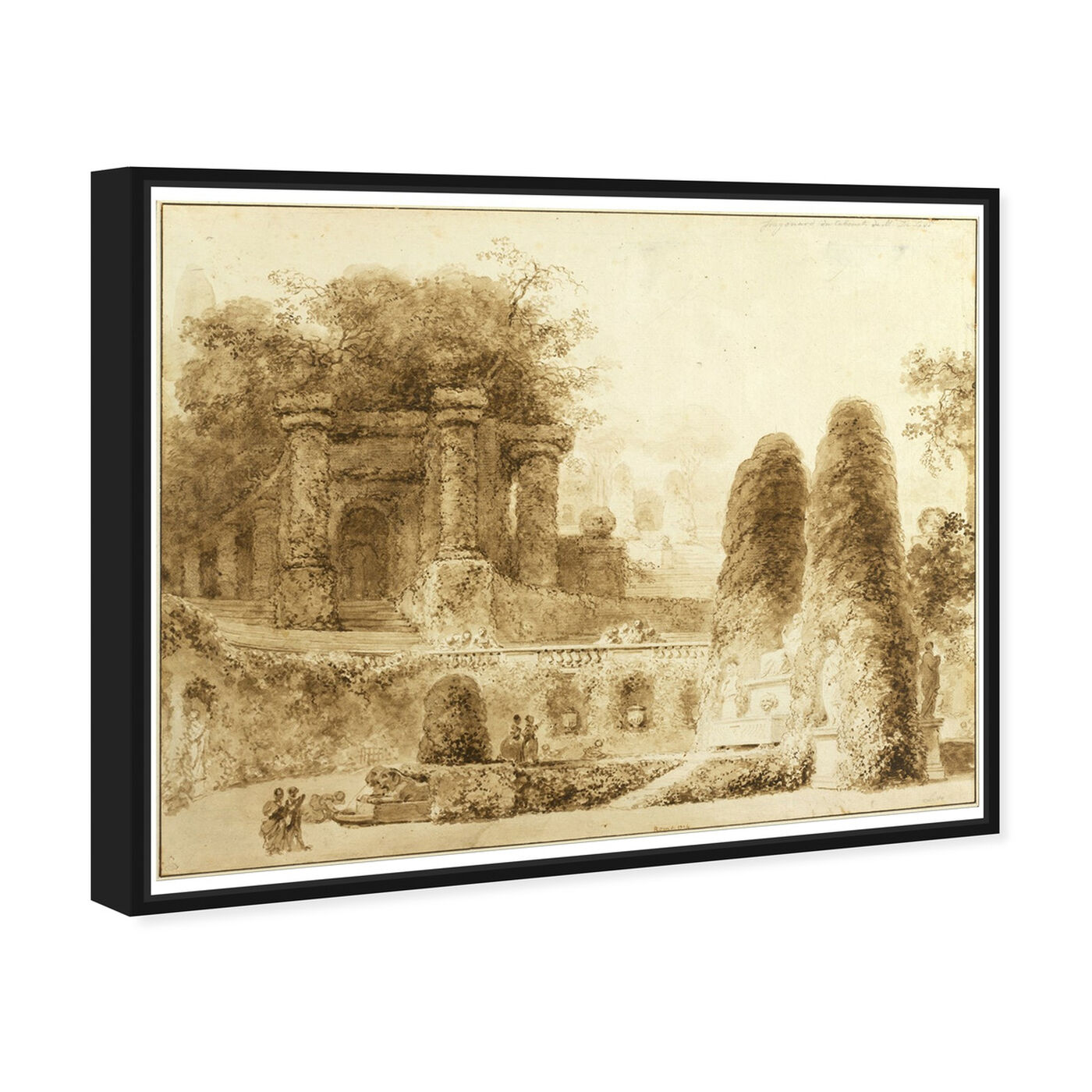 Angled view of Fragonard - Roman Park with Fountain featuring classic and figurative and classic art.