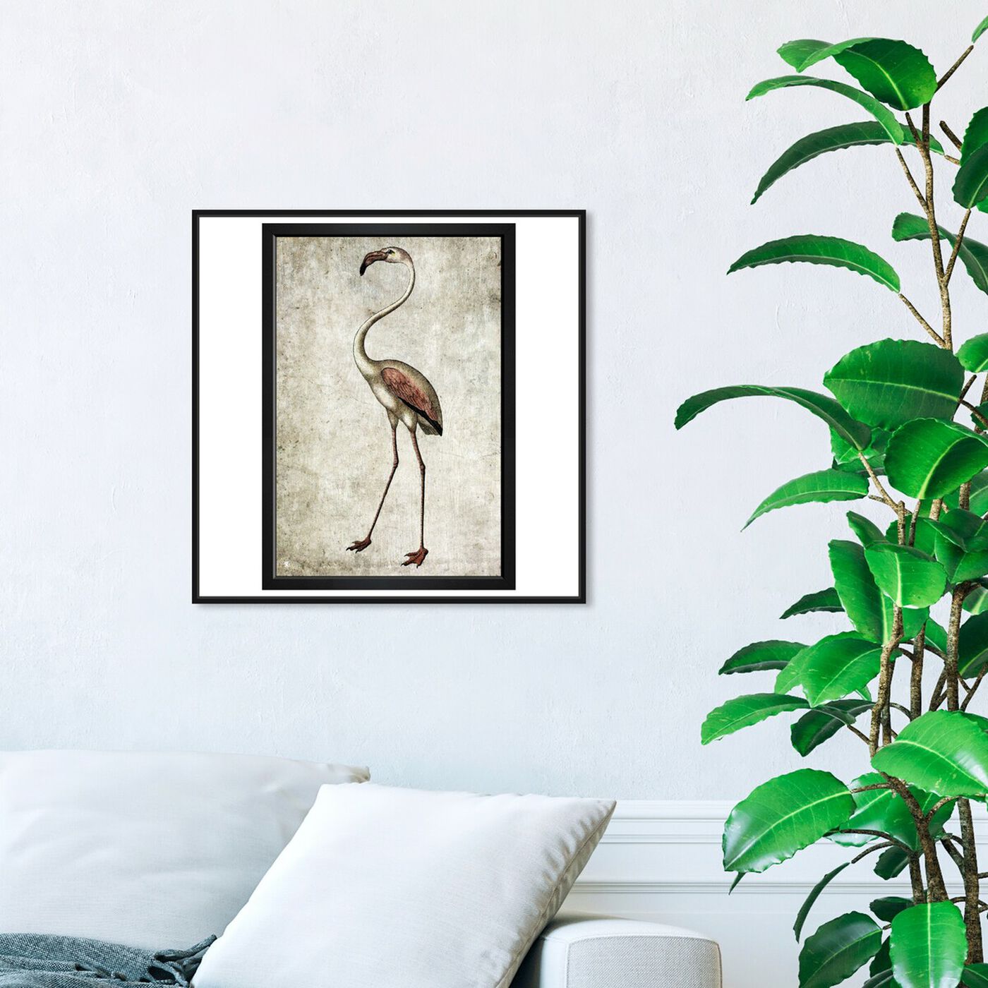 Hanging view of Vintage Flamingo featuring animals and birds art.