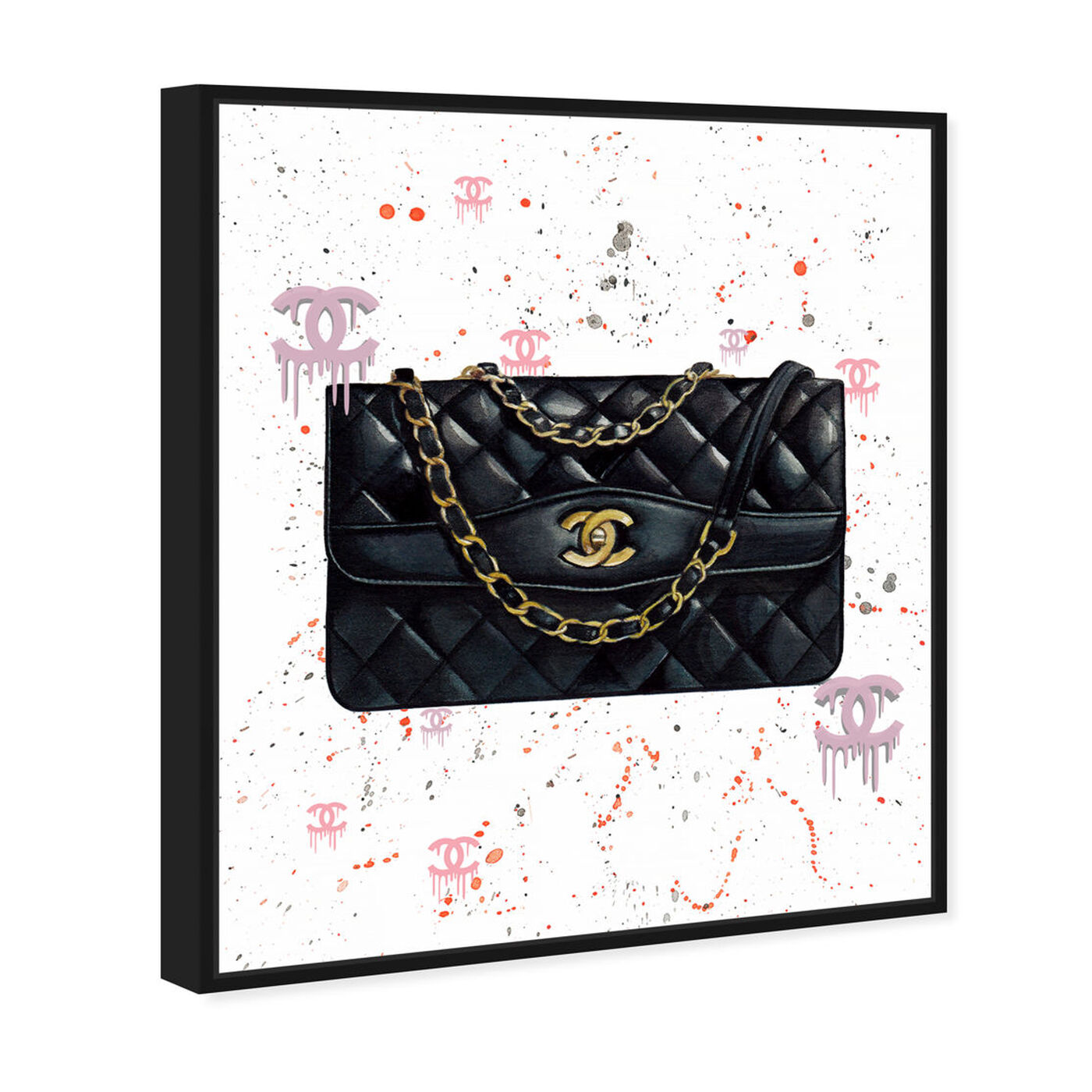 Angled view of Doll Memories - Fashion Graffiti Noir featuring fashion and glam and handbags art.