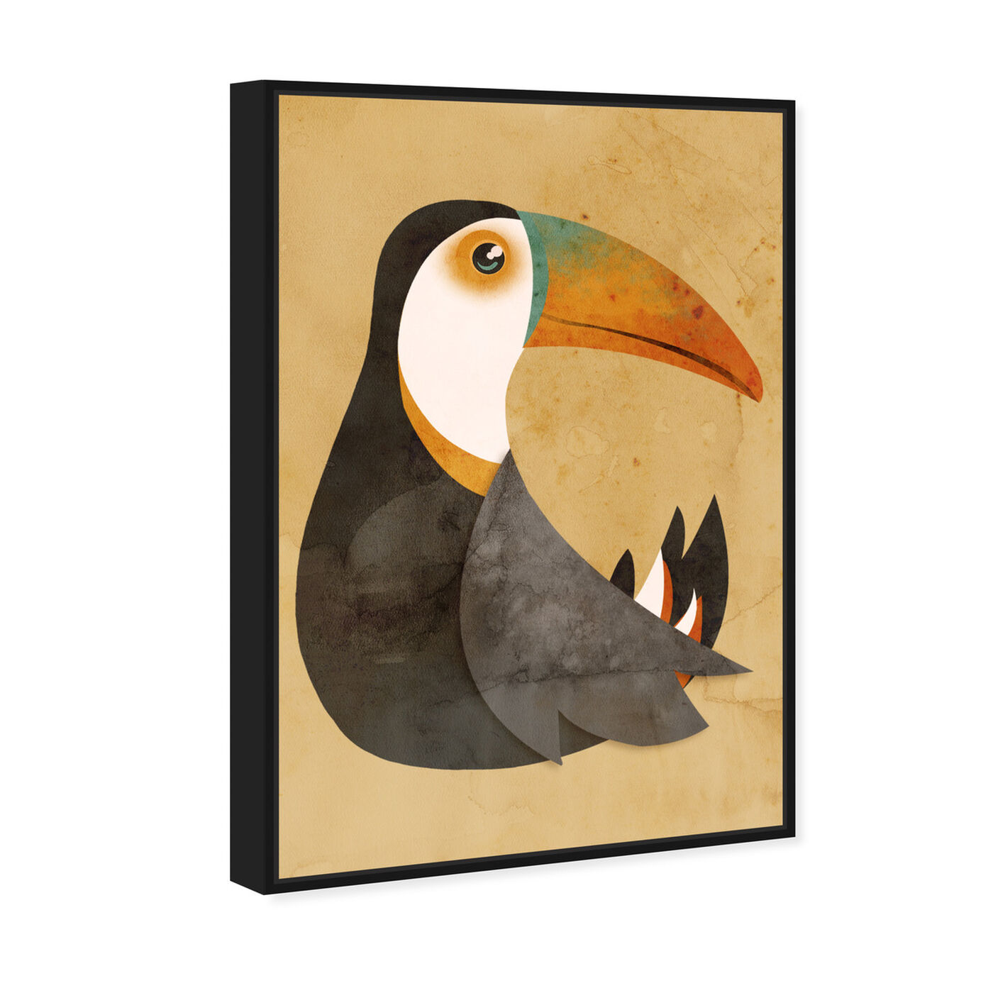 Angled view of Vibrant Toucan featuring animals and birds art.