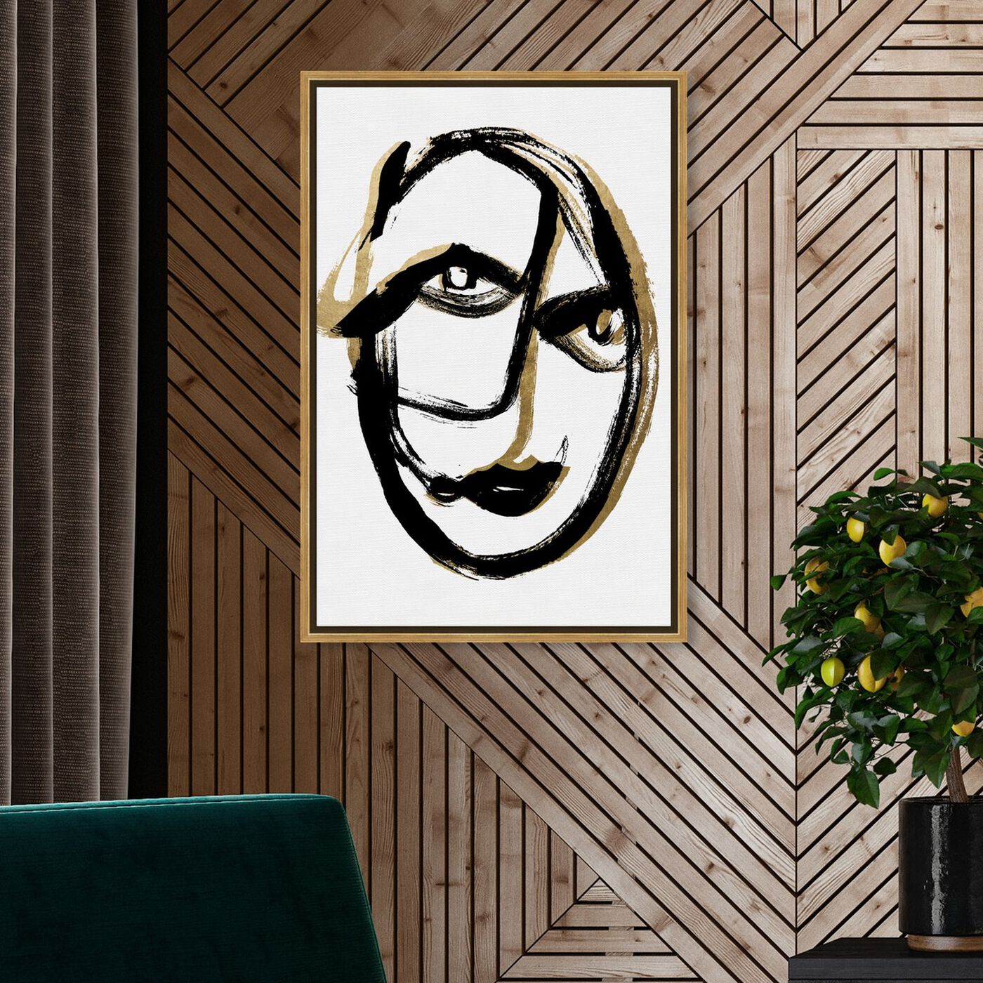 Hanging view of Abstract Portrait featuring abstract and paint art.
