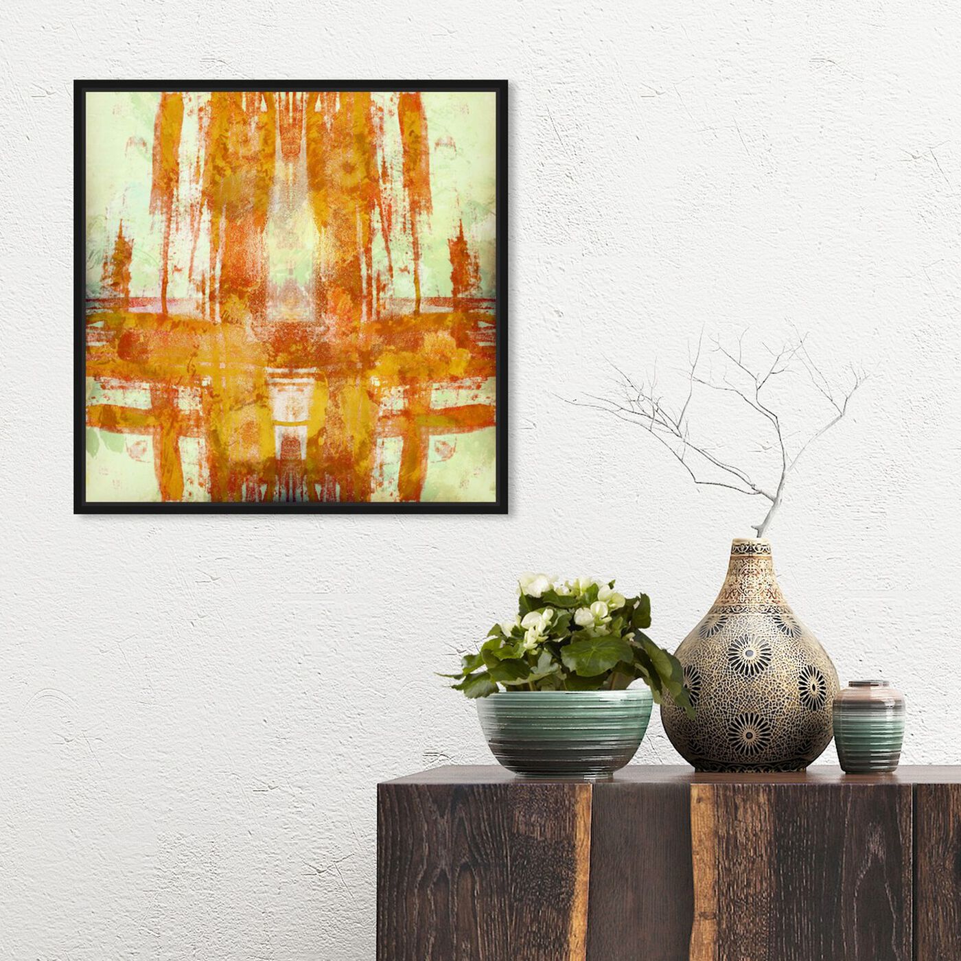 Hanging view of Jaune featuring abstract and paint art.