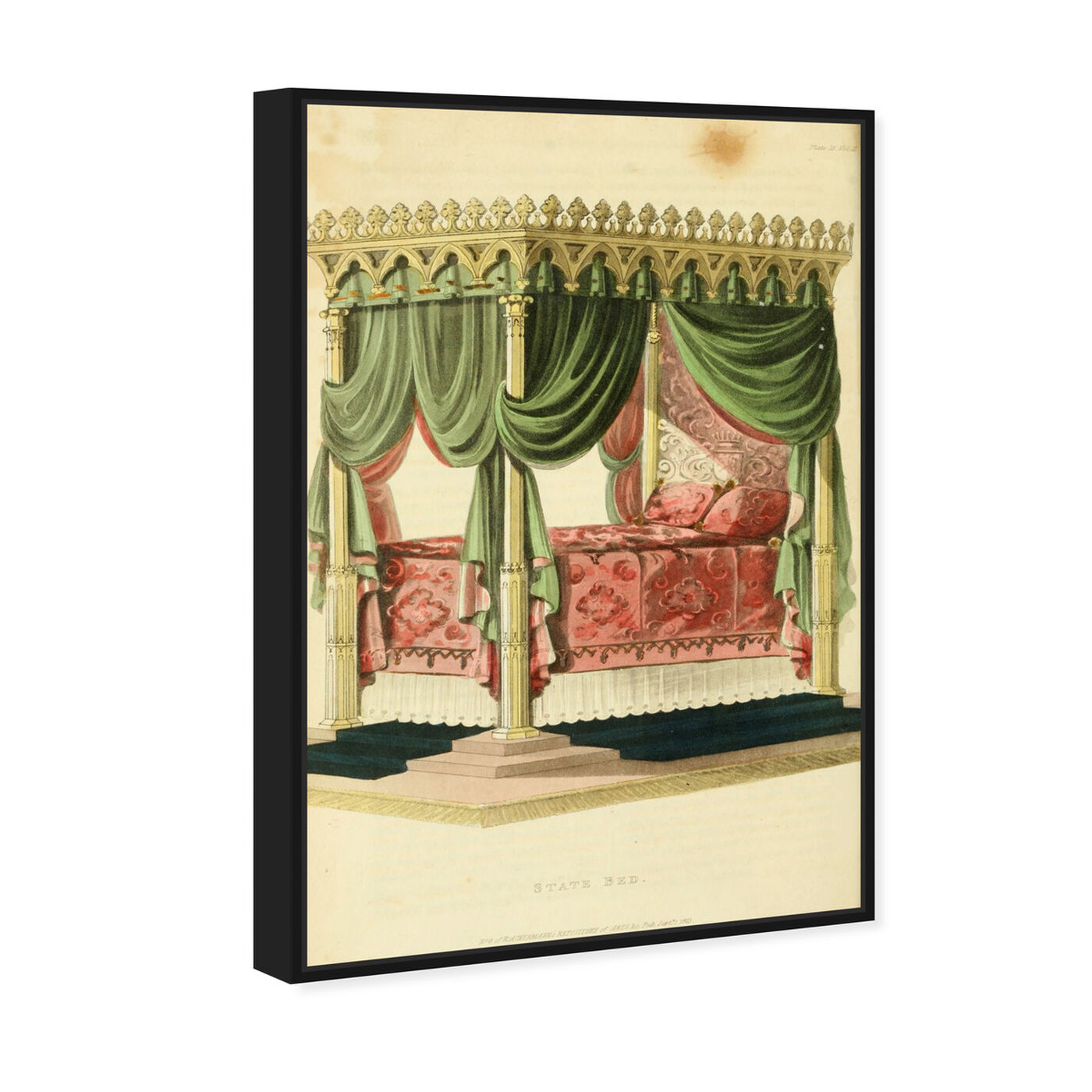 Angled view of State Bed - The Art Cabinet featuring classic and figurative and french décor art.