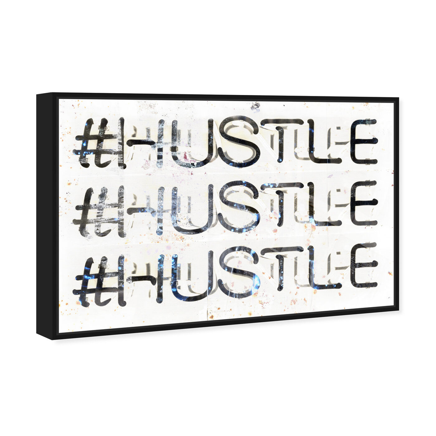 Angled view of HUSTLE featuring typography and quotes and inspirational quotes and sayings art.
