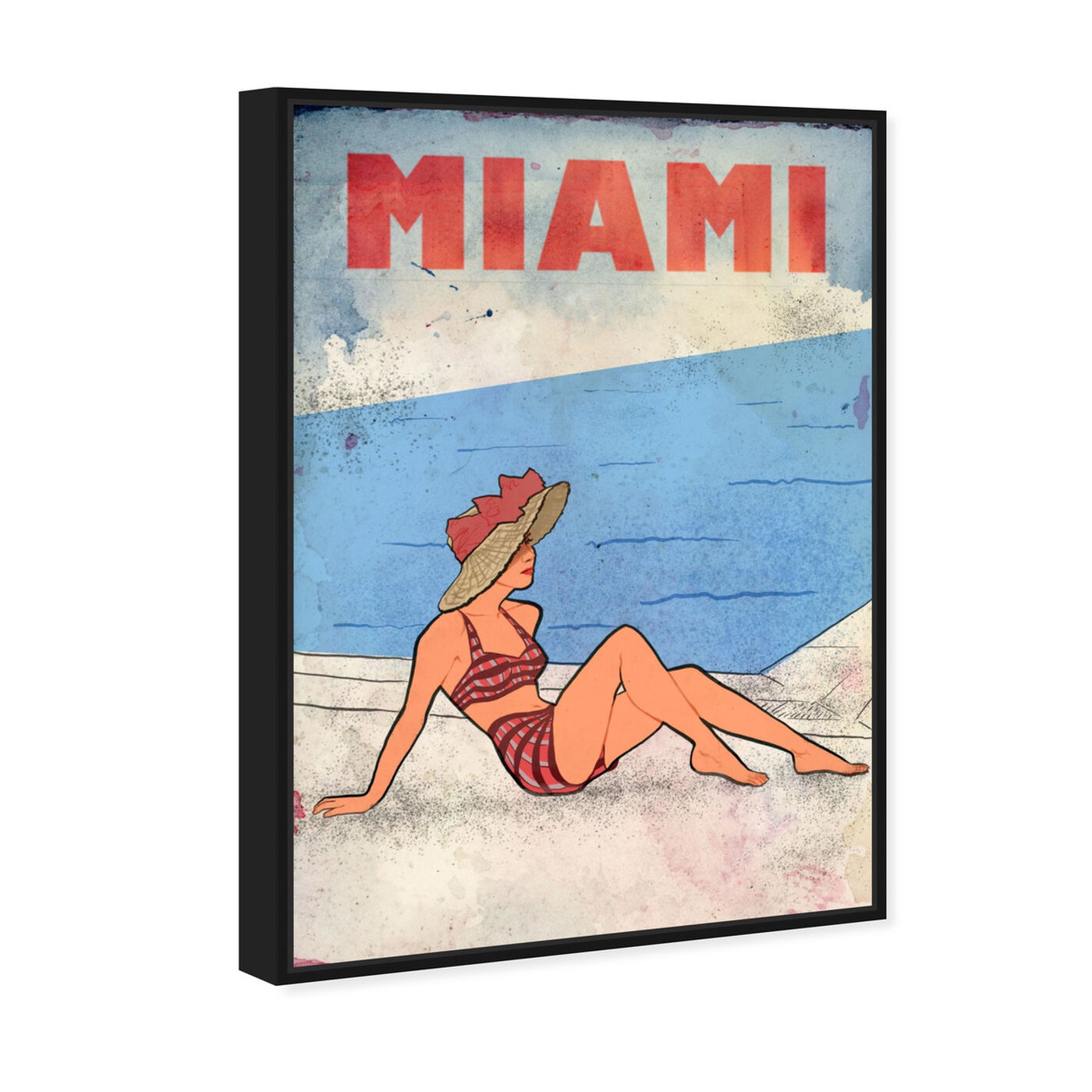 Angled view of Miami Lady featuring cities and skylines and united states cities art.