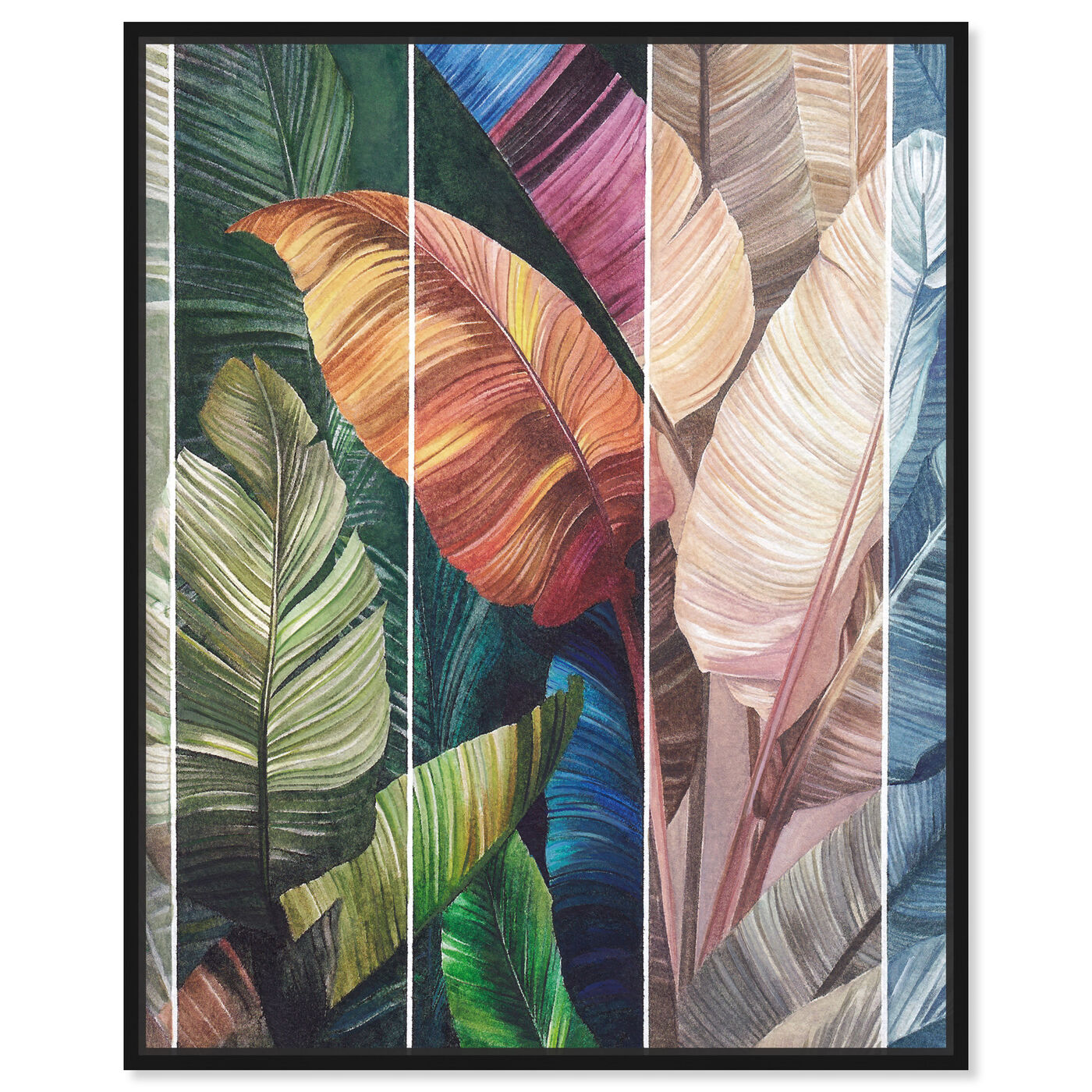 Front view of Tropical Leaves Views featuring floral and botanical and botanicals art.