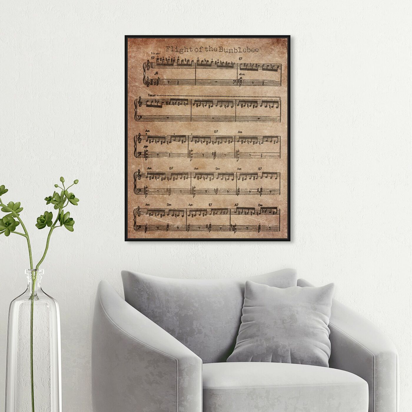 Hanging view of Flight of the Bumblebee featuring music and dance and music notes art.