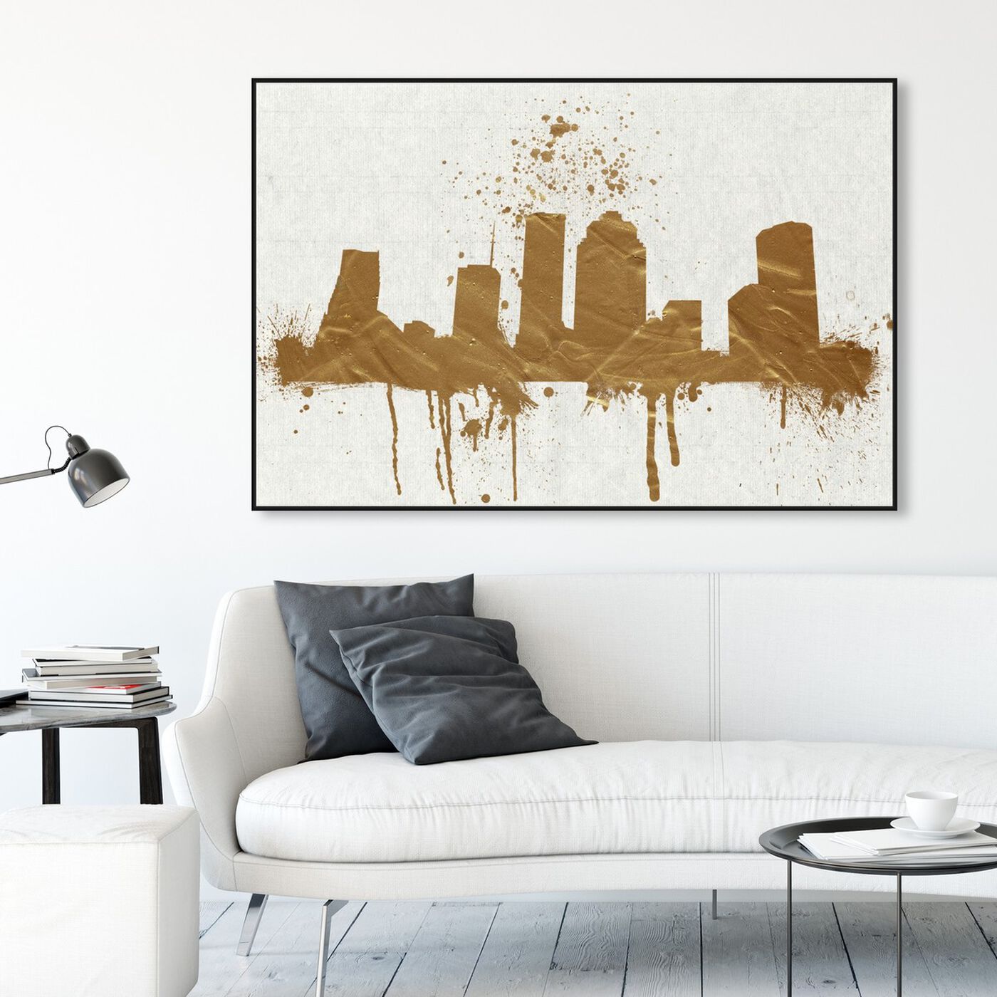 Hanging view of Houston Skyline featuring cities and skylines and united states cities art.