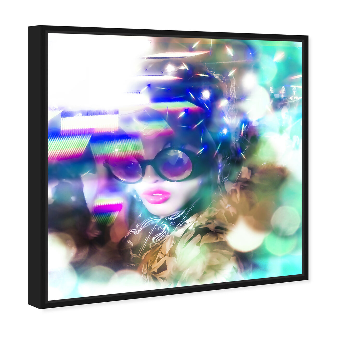Angled view of Curro Cardenal - Neon Rave featuring fashion and glam and portraits art.