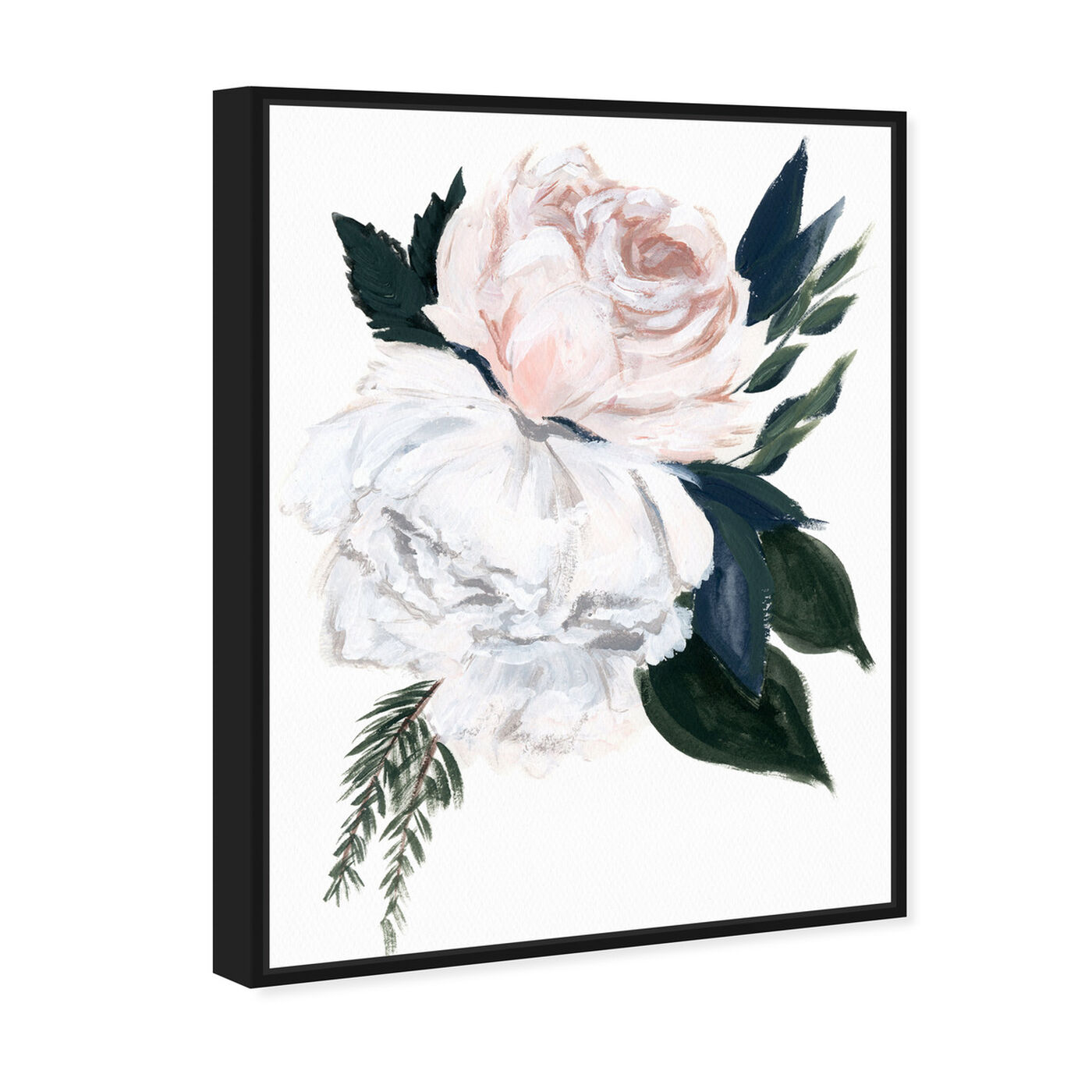 Angled view of Rustic Peony Bouquet featuring floral and botanical and florals art.