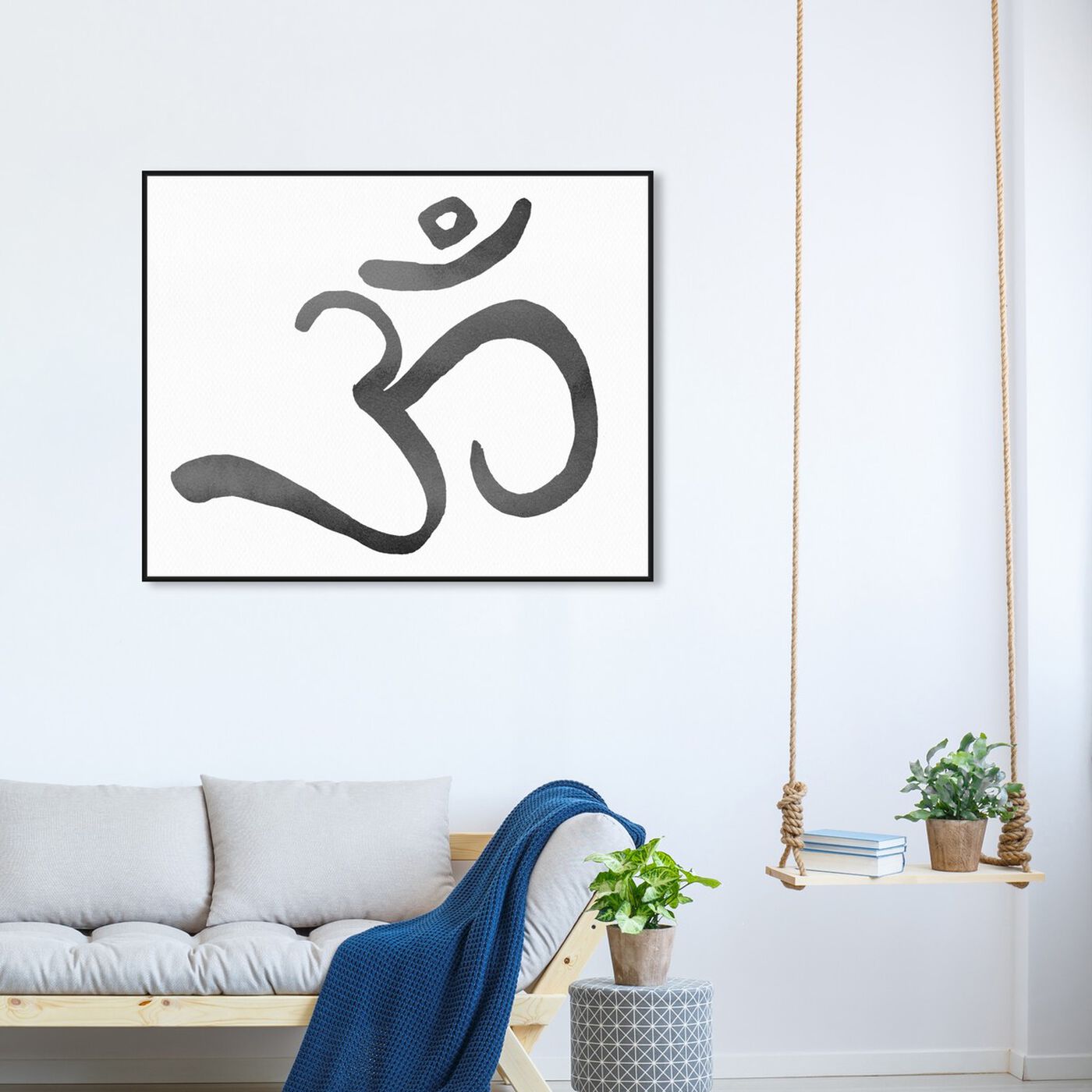 Hanging view of Plain Om featuring symbols and objects and mystic symbols art.