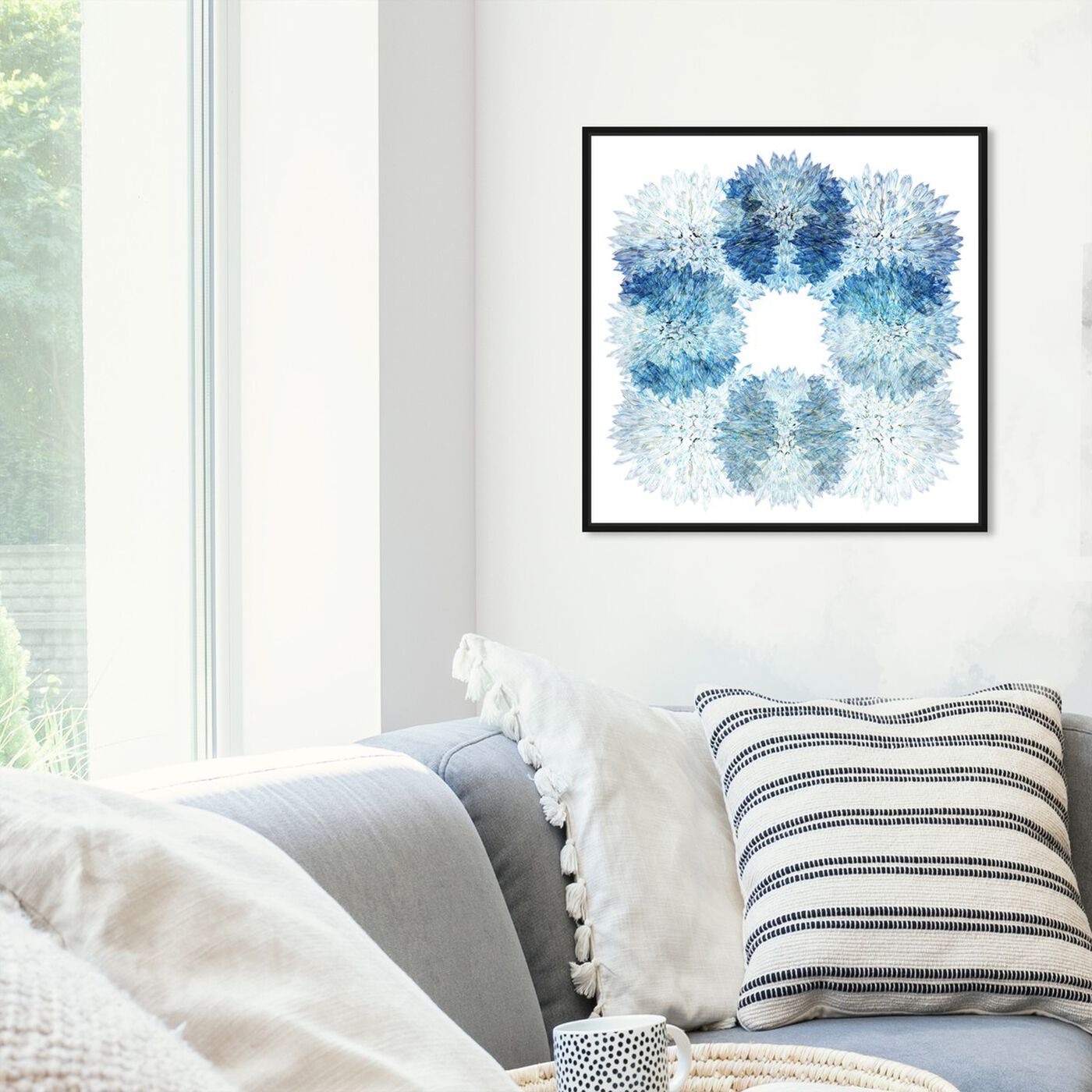 Hanging view of White Stars featuring abstract and watercolor art.