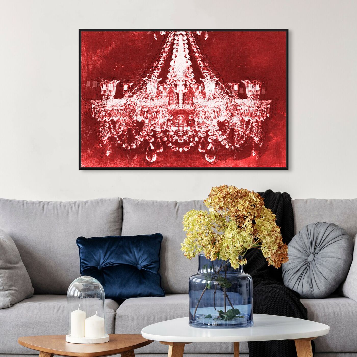 Hanging view of Dramatic Entrance Red Velvet featuring fashion and glam and chandeliers art.