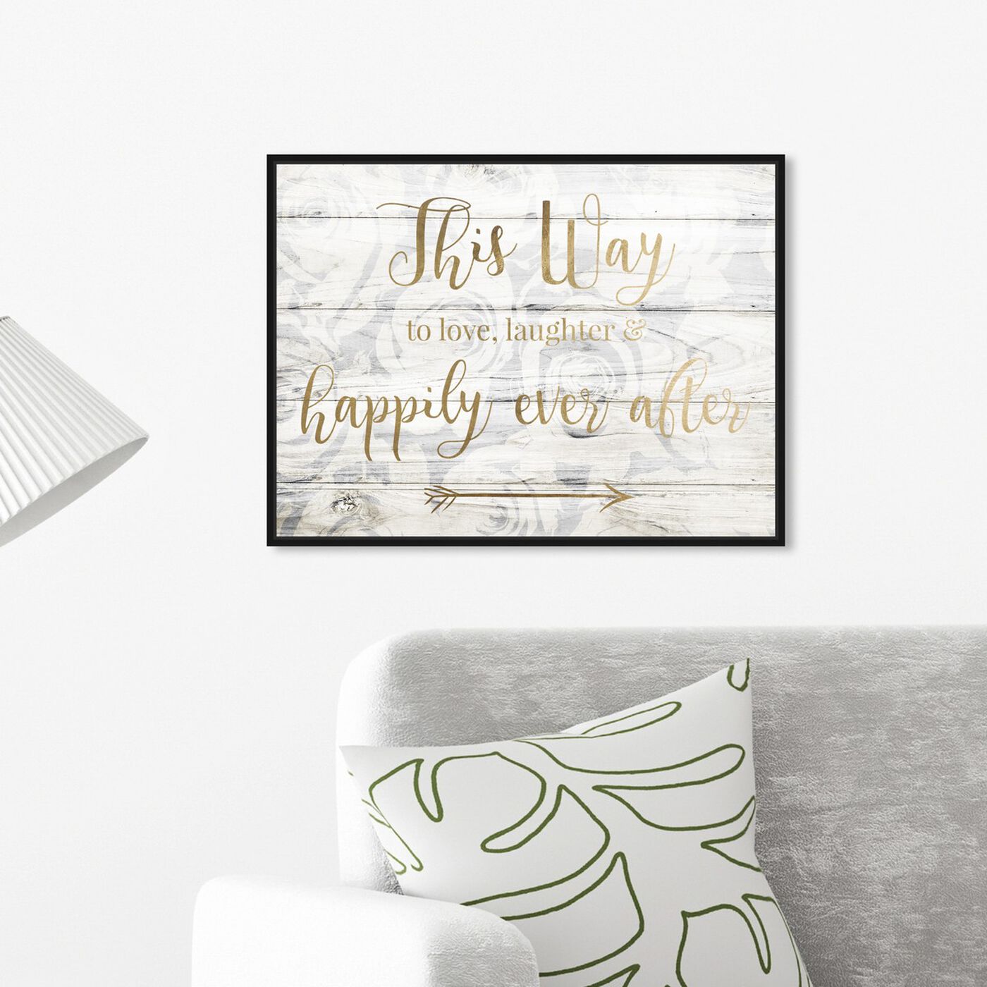 Hanging view of This Way To Happily Ever After featuring typography and quotes and love quotes and sayings art.