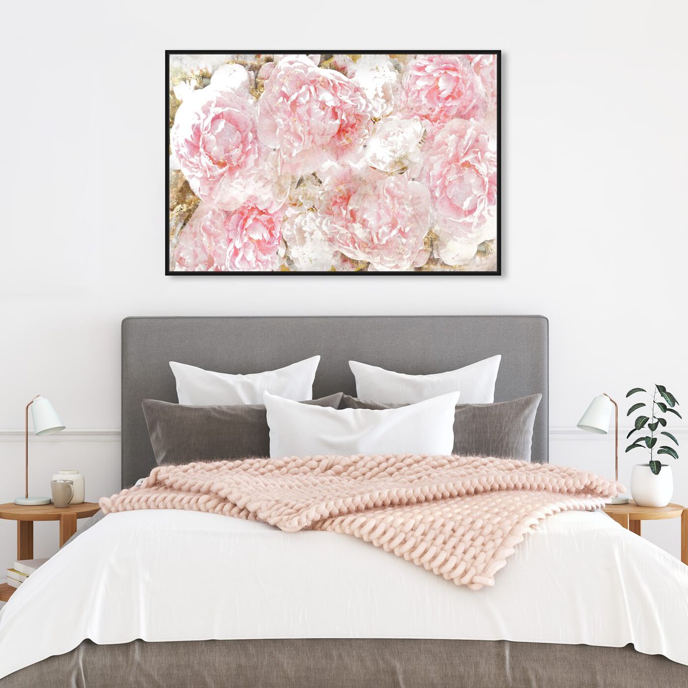 Hanging view of Pile O' Roses featuring floral and botanical and florals art.