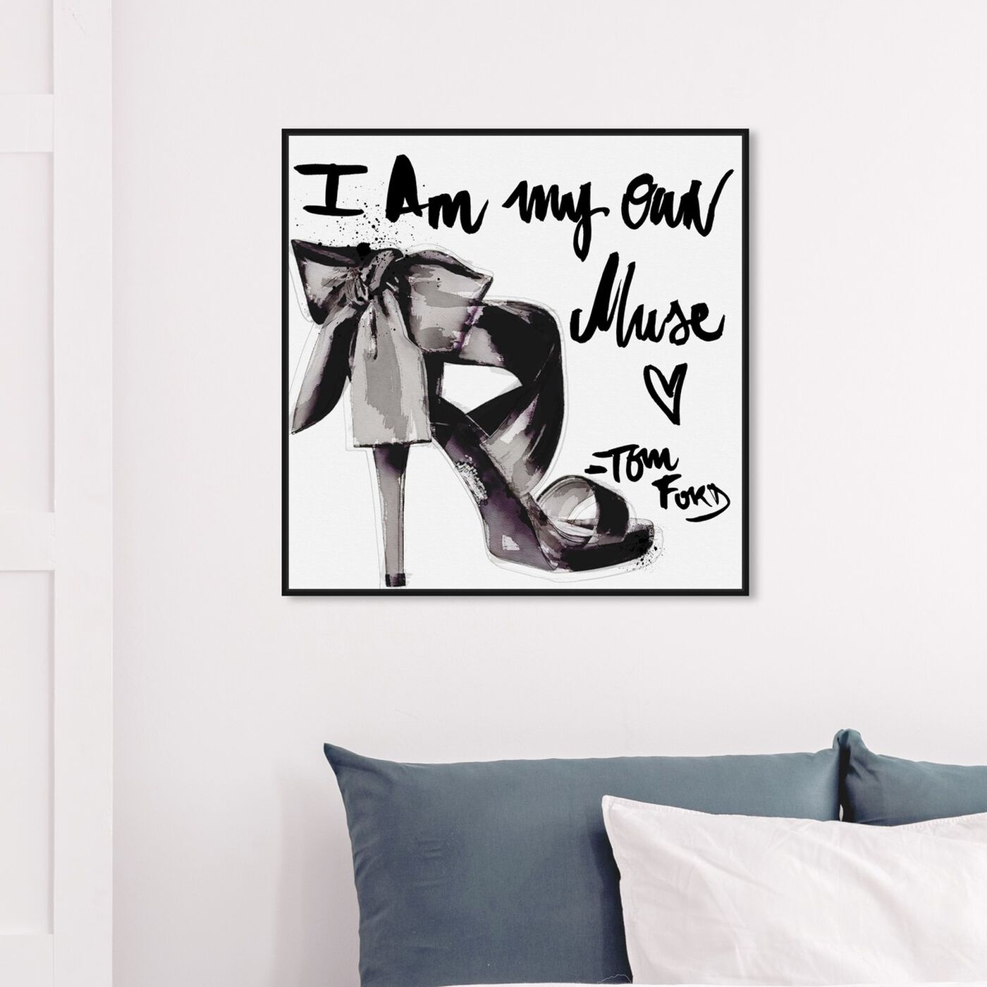 Hanging view of My Own Muse I featuring typography and quotes and fashion quotes and sayings art.