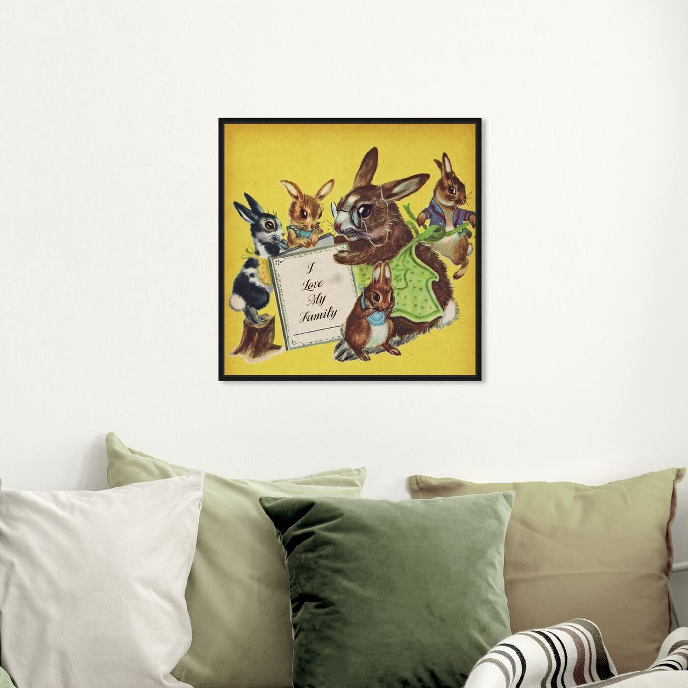 Hanging view of I Love My Family featuring animals and farm animals art.