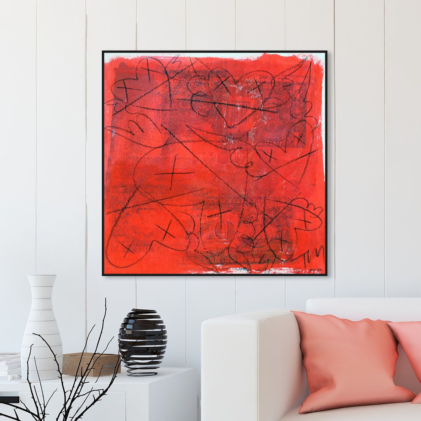 Hanging view of HeartFIVEONE by Tiago Magro featuring abstract and shapes art.